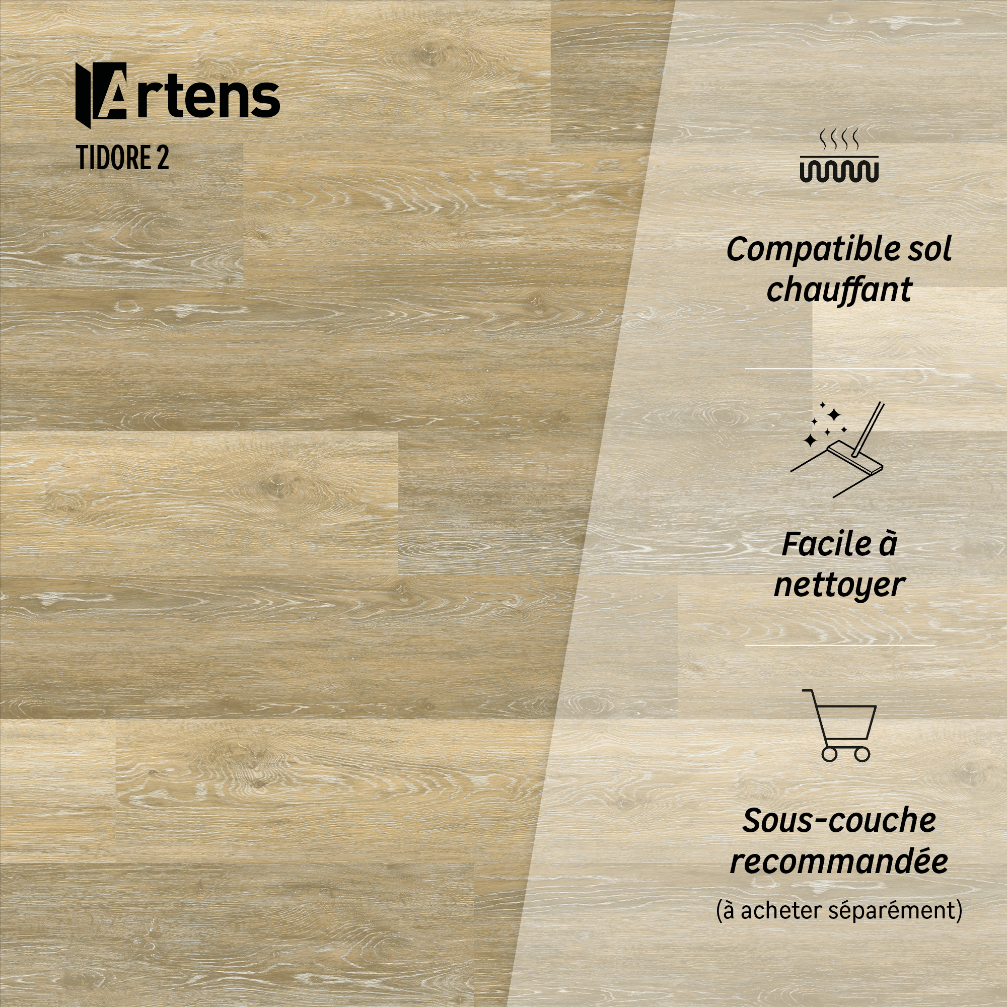 Lame PVC clipsable ARTENS Tidore 2 bois naturel - 6