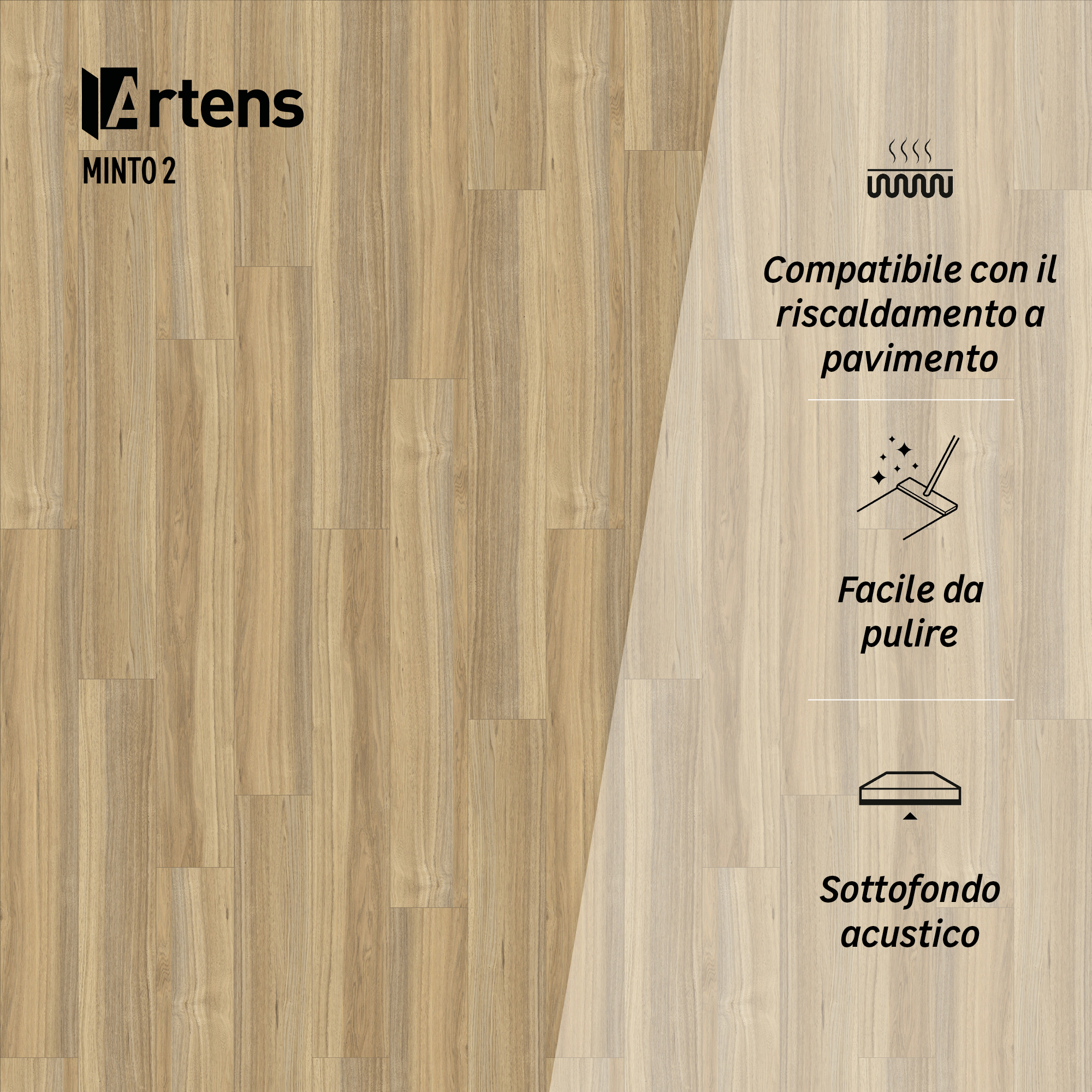 SPC effetto legno beige leggermente grigiastro Sp 4.5 mm con sottopavimento integrato ARTENS Minto2 1.98 m² - 8
