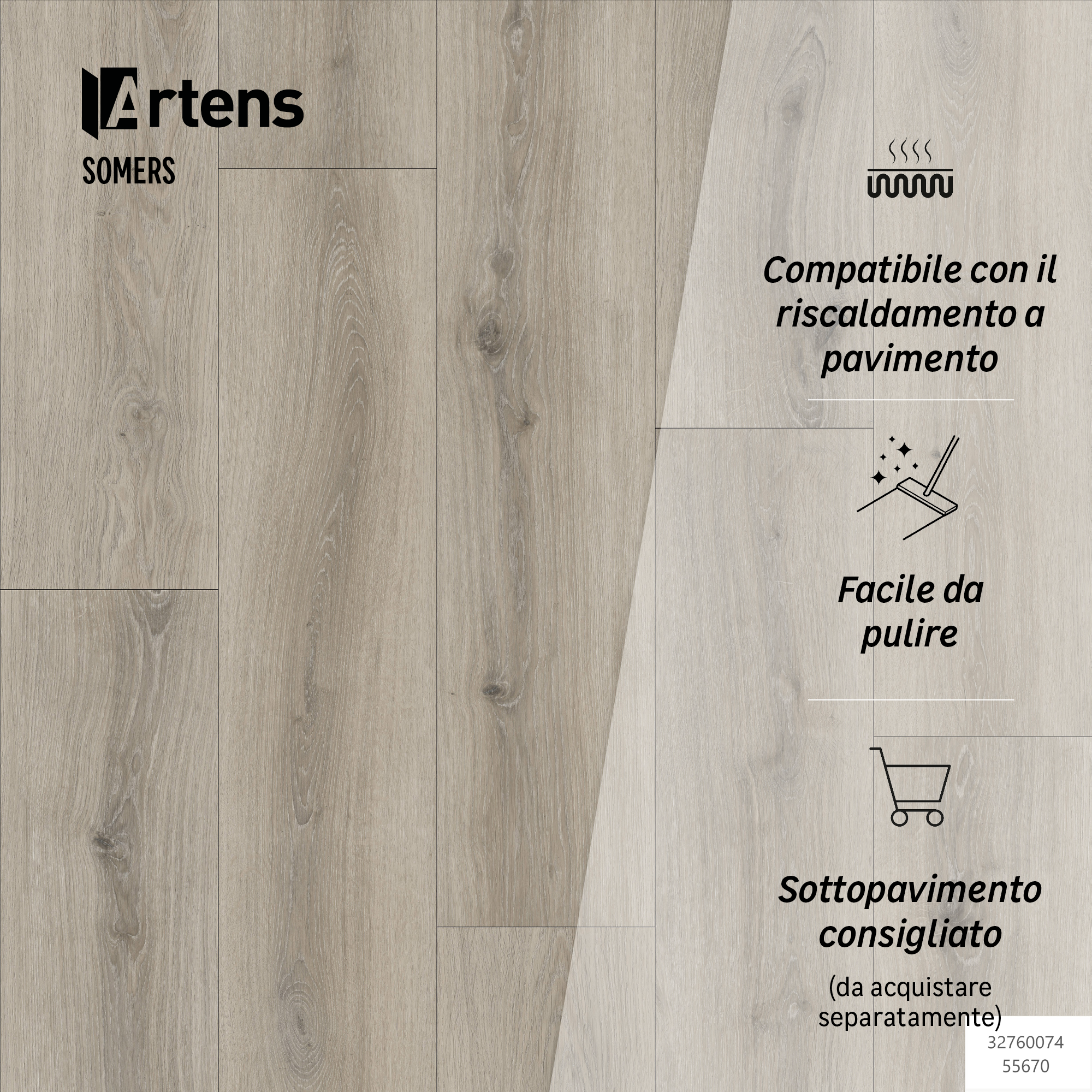 SPC effetto legno grigio Sp 4 mm ARTENS Somers 1.76 m² - 10