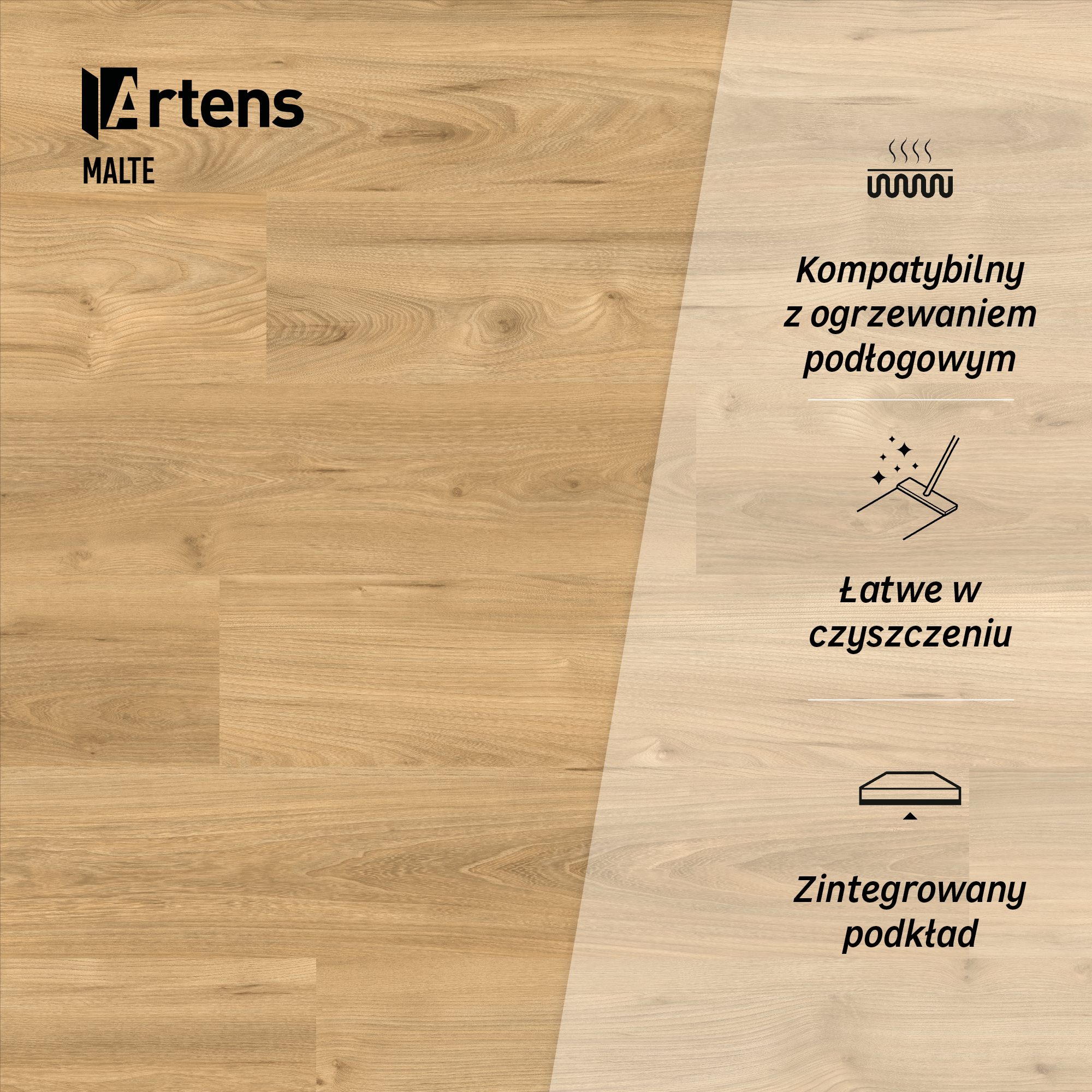Panele winylowe z podkładem Artens Intenso Extreme Malte drewno naturalne - 12