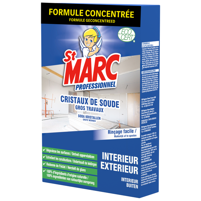 Cristaux de soude gros travaux 1 Kg = 2 Kg - SAINT MARC PRO