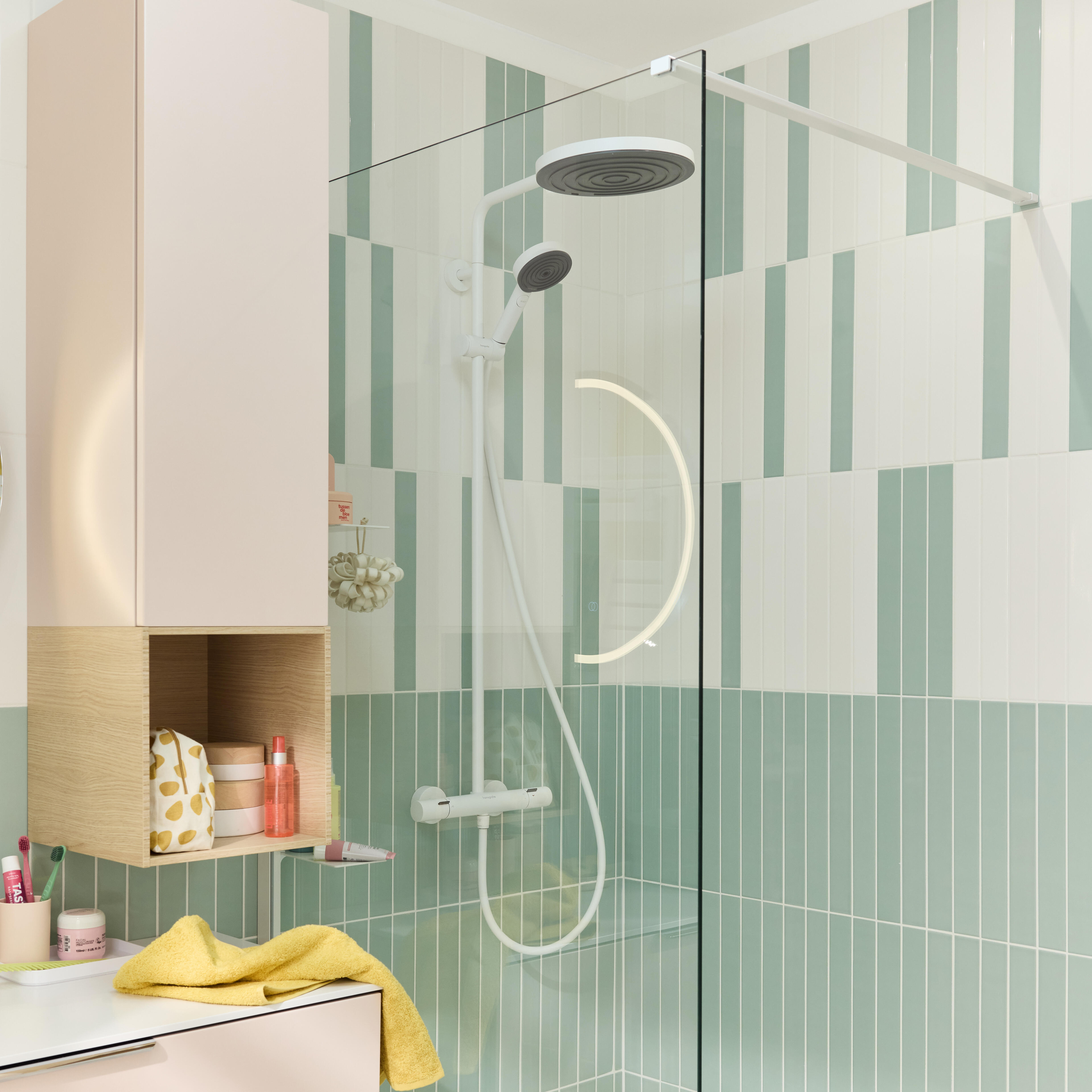 Colonne de douche mitigeur thermostatique 3 jet(s) blanc Pulsify puro HANSGROHE - 2
