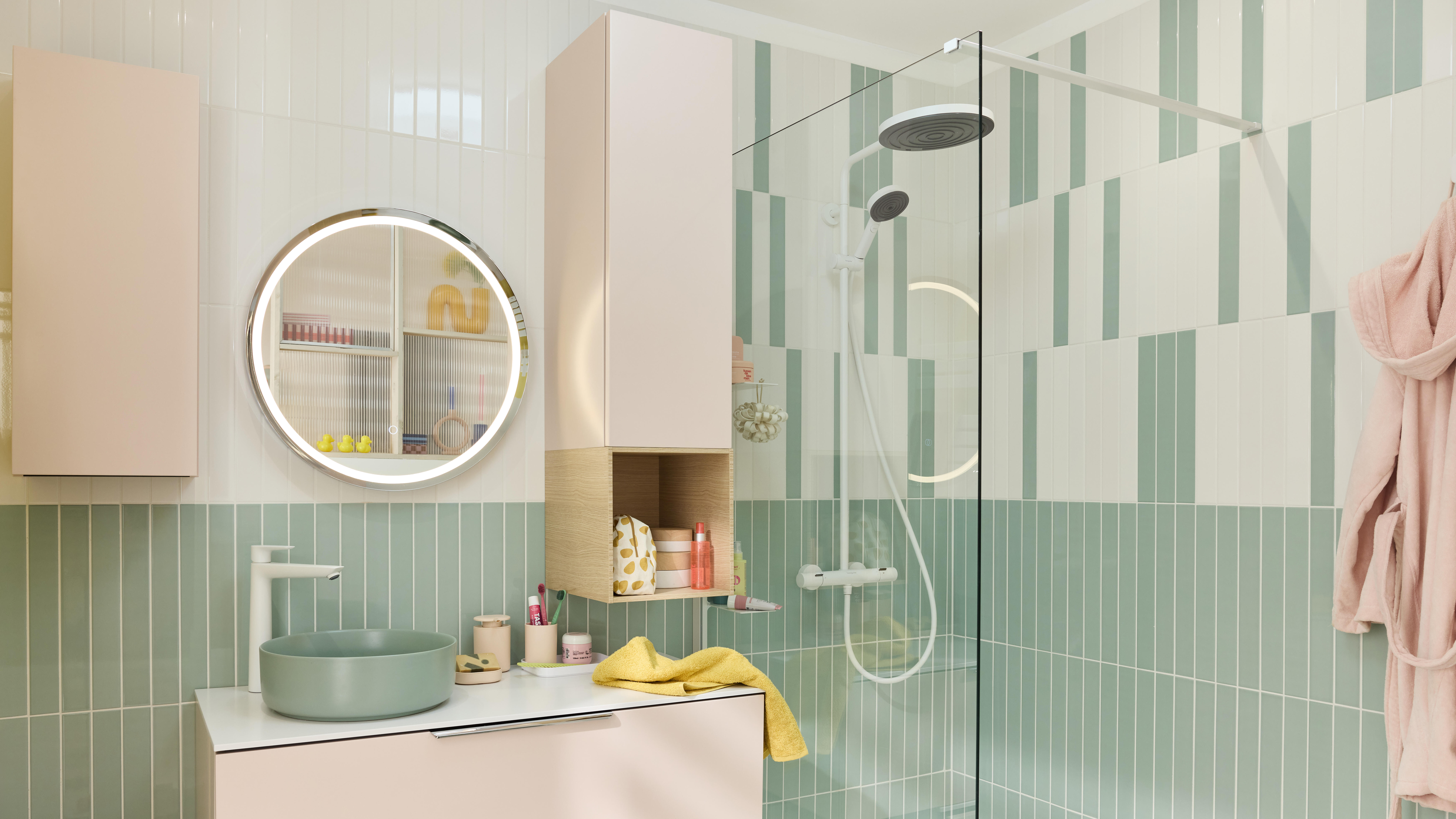 Colonne de douche mitigeur thermostatique 3 jet(s) blanc Pulsify puro HANSGROHE - 3