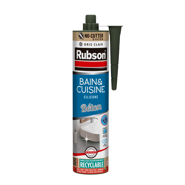 Mastic d'étanchéité Cuisine et bain RUBSON gris clair 280ml