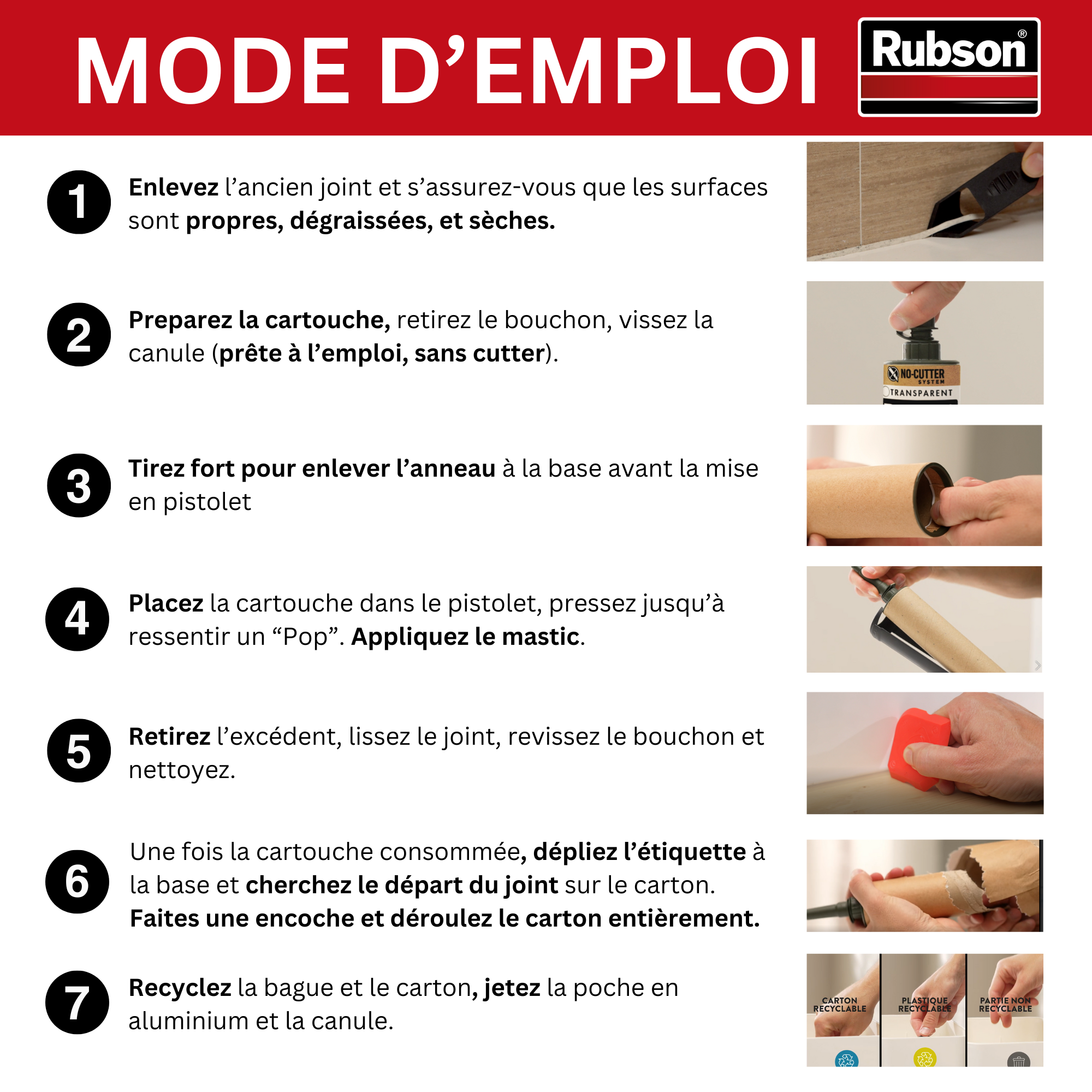 Silicone d'étanchéité Spécial auto et bateaux RUBSON transparent, 280 ml - 8