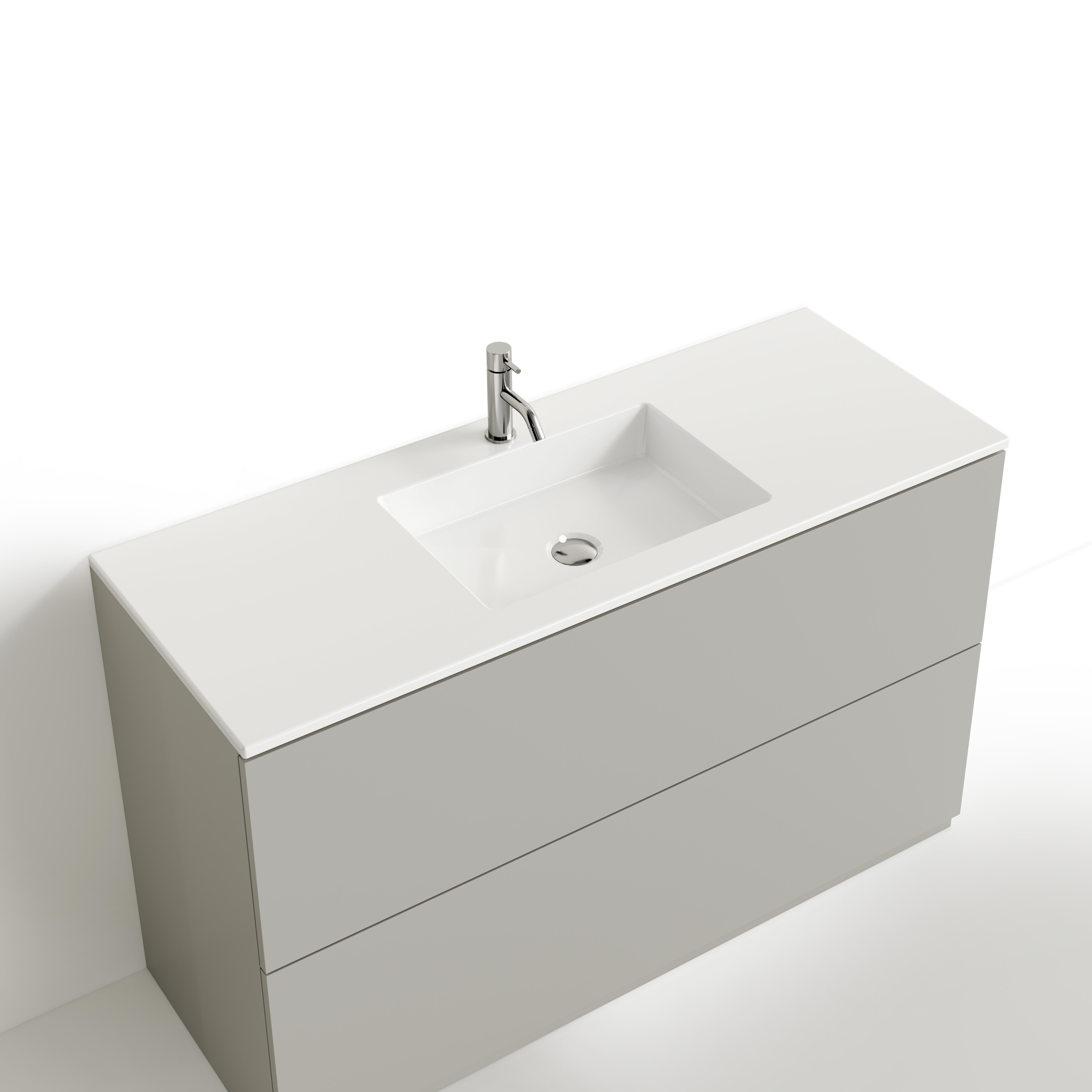 Lavatório de encastrar branco 121x46x11,5 cm Banhoazis Lupi - 2