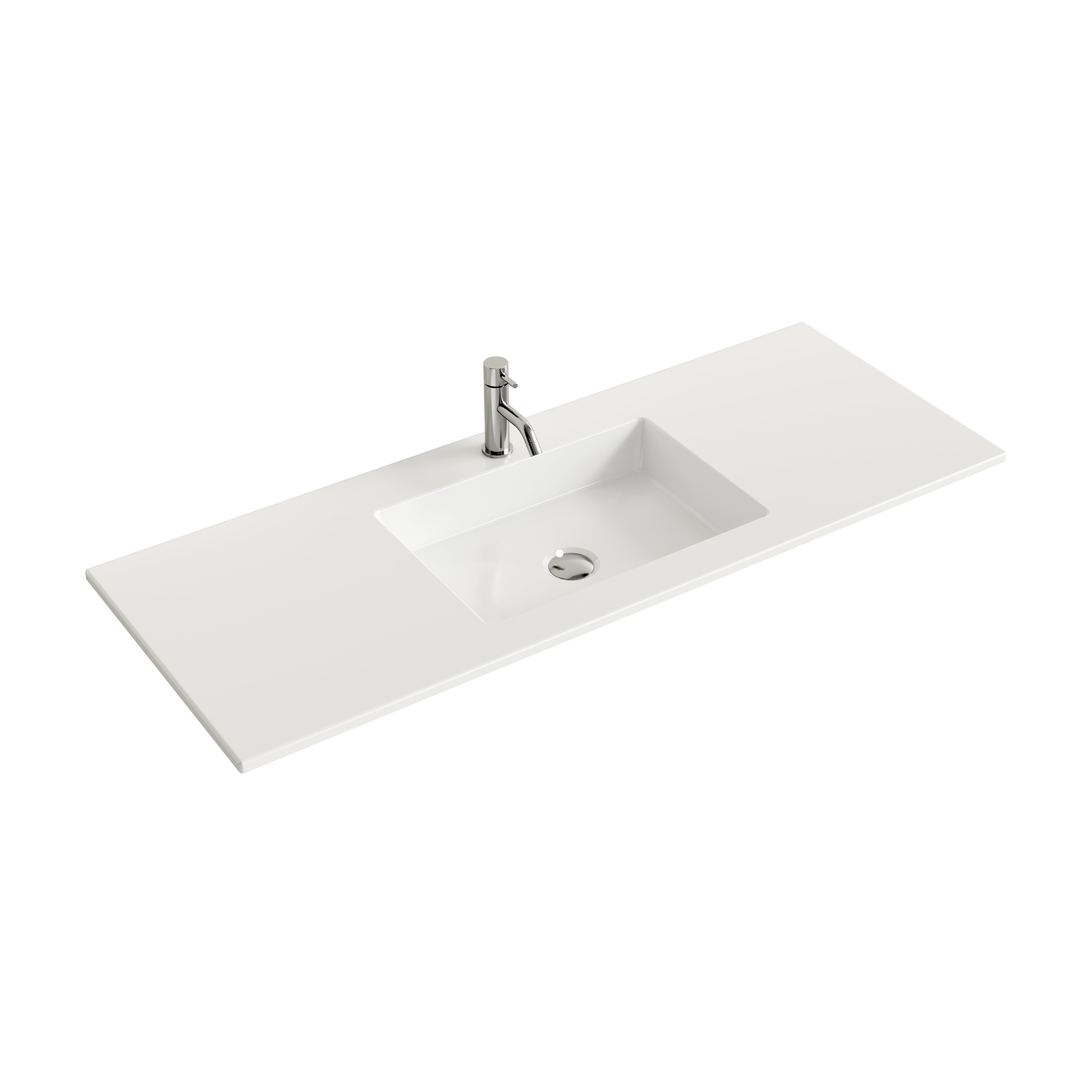 Lavatório de encastrar branco 121x46x11,5 cm Banhoazis Lupi - 3