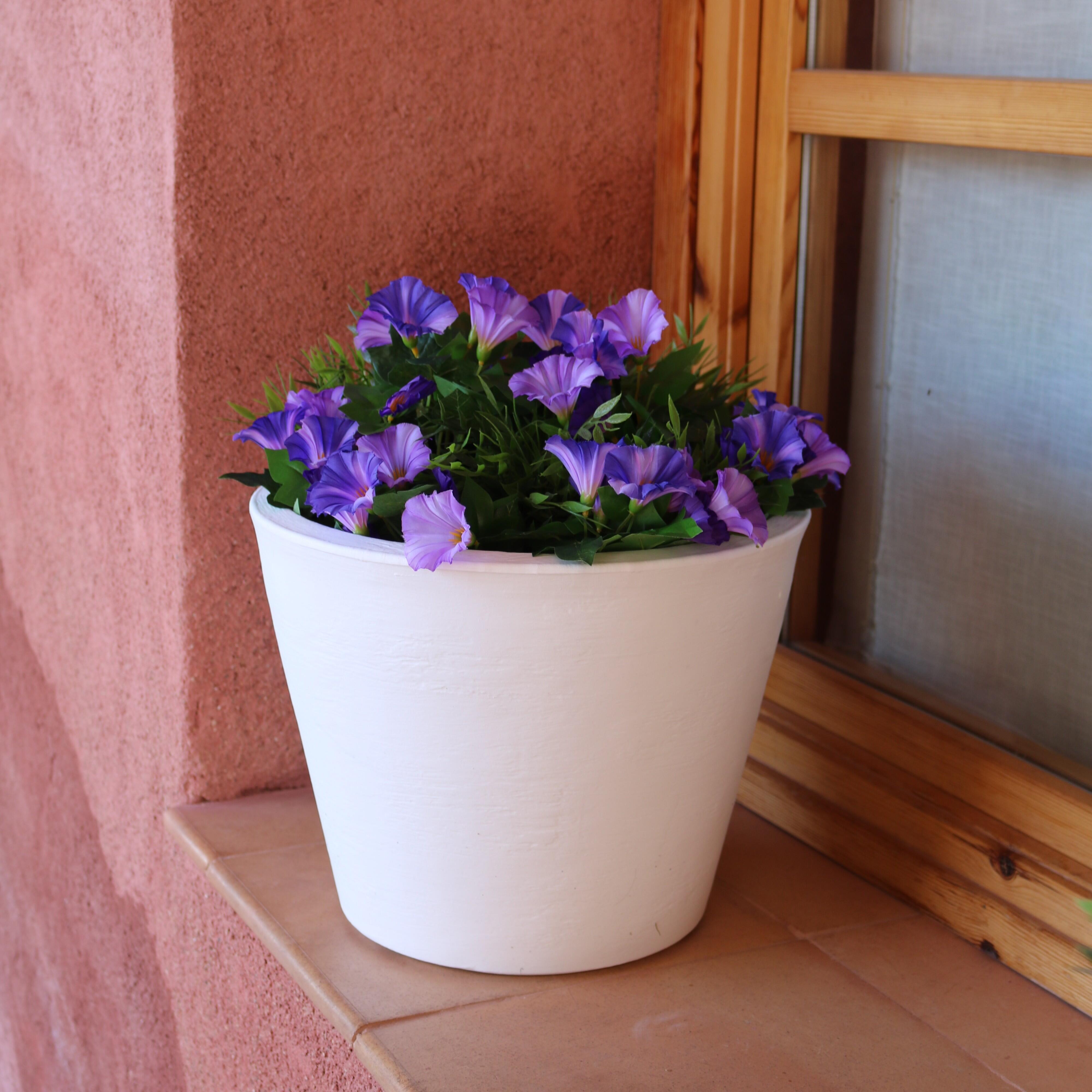 Maceta redonda de polietileno NEWGARDEN Petunia ø 36 cm y 28 cm altura blanco - 5