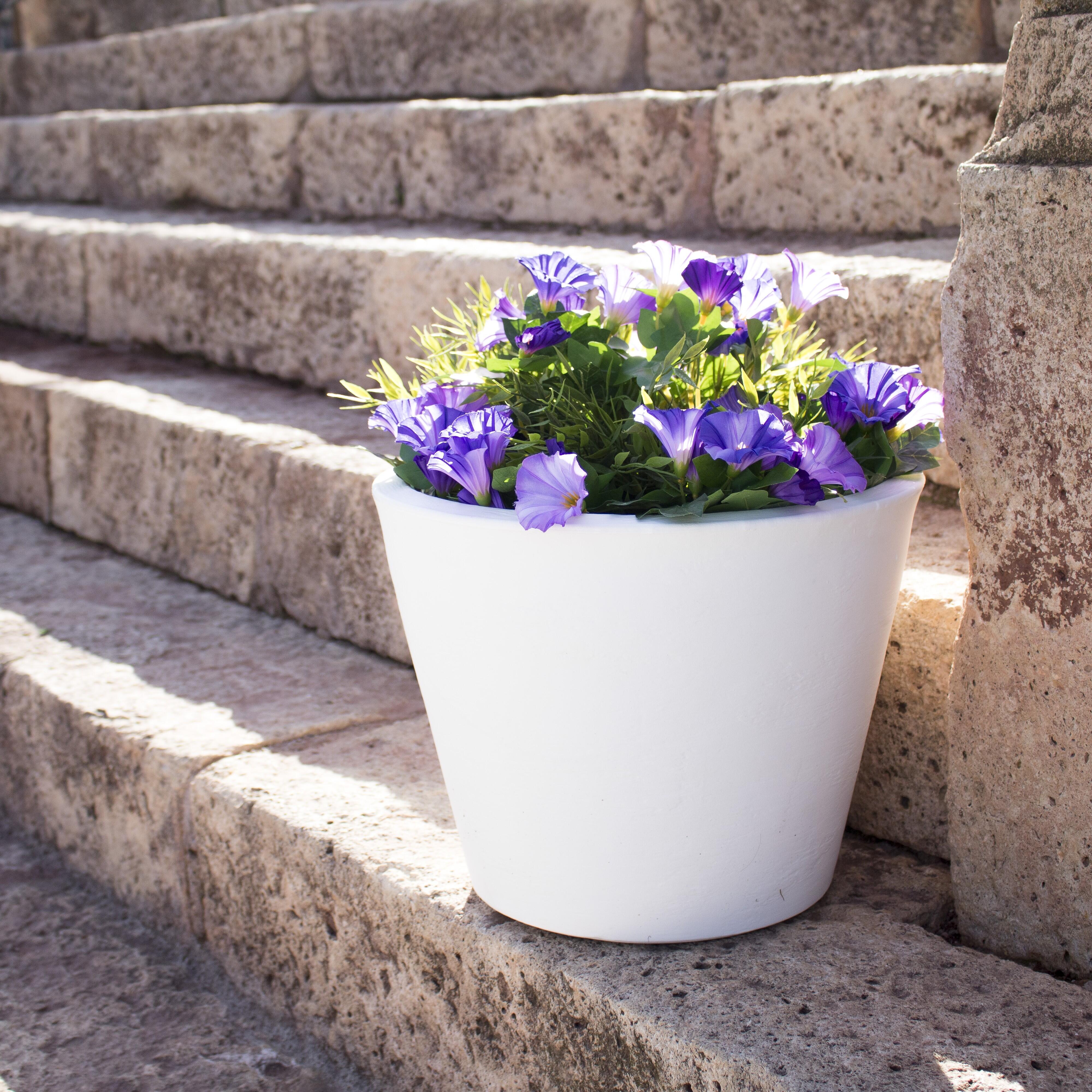 Maceta redonda de polietileno NEWGARDEN Petunia ø 36 cm y 28 cm altura blanco - 3