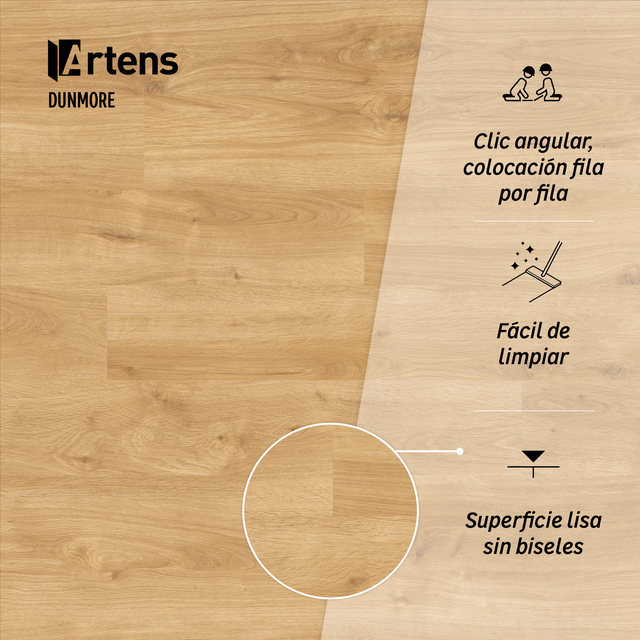 Suelo laminado intenso NEW DUNMOR 8mm espesor AC5 ARTENS NAT365