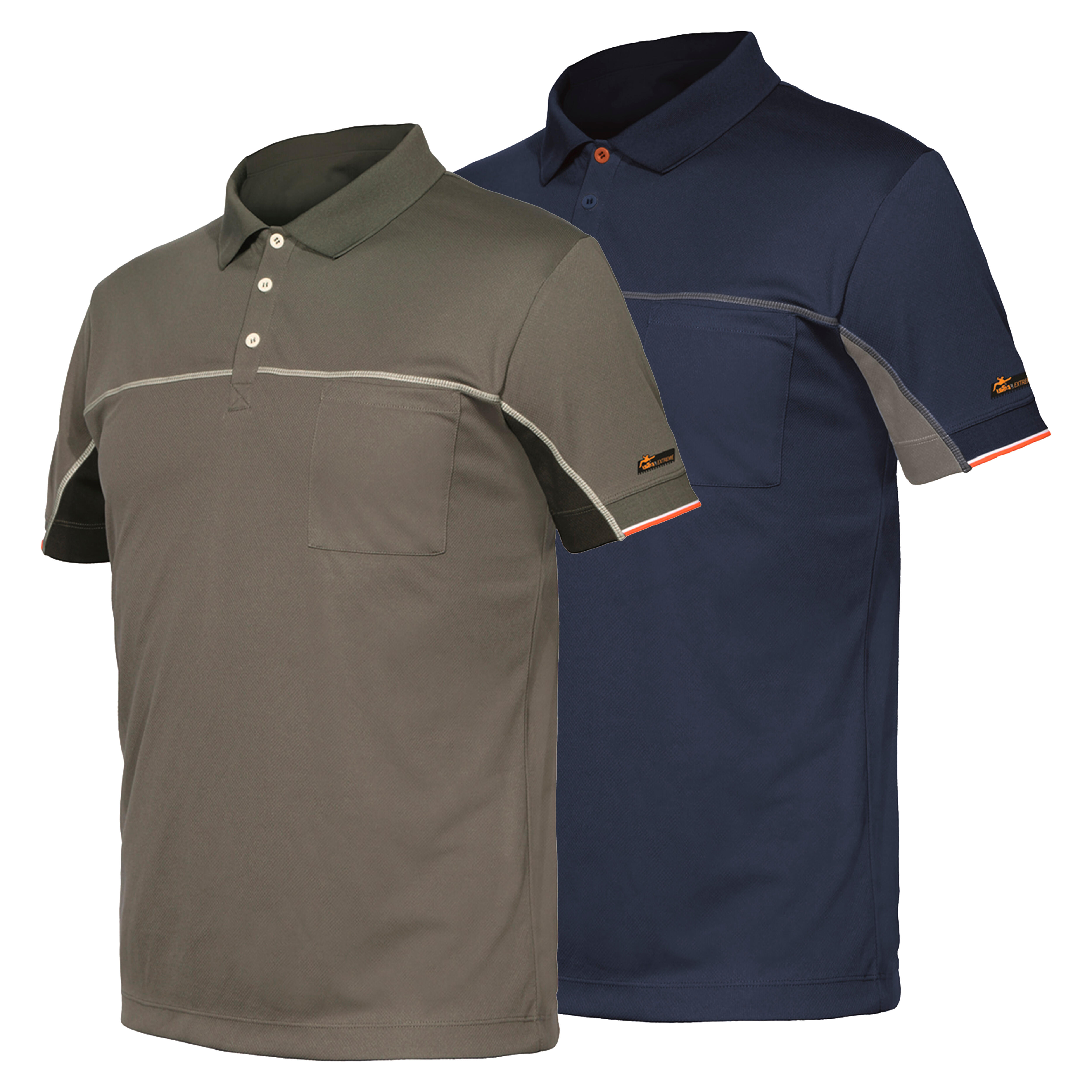 POLO AZUL GRIS MANGA CORTA POLIÉSTER TALLA S ISSA 8825B - 2