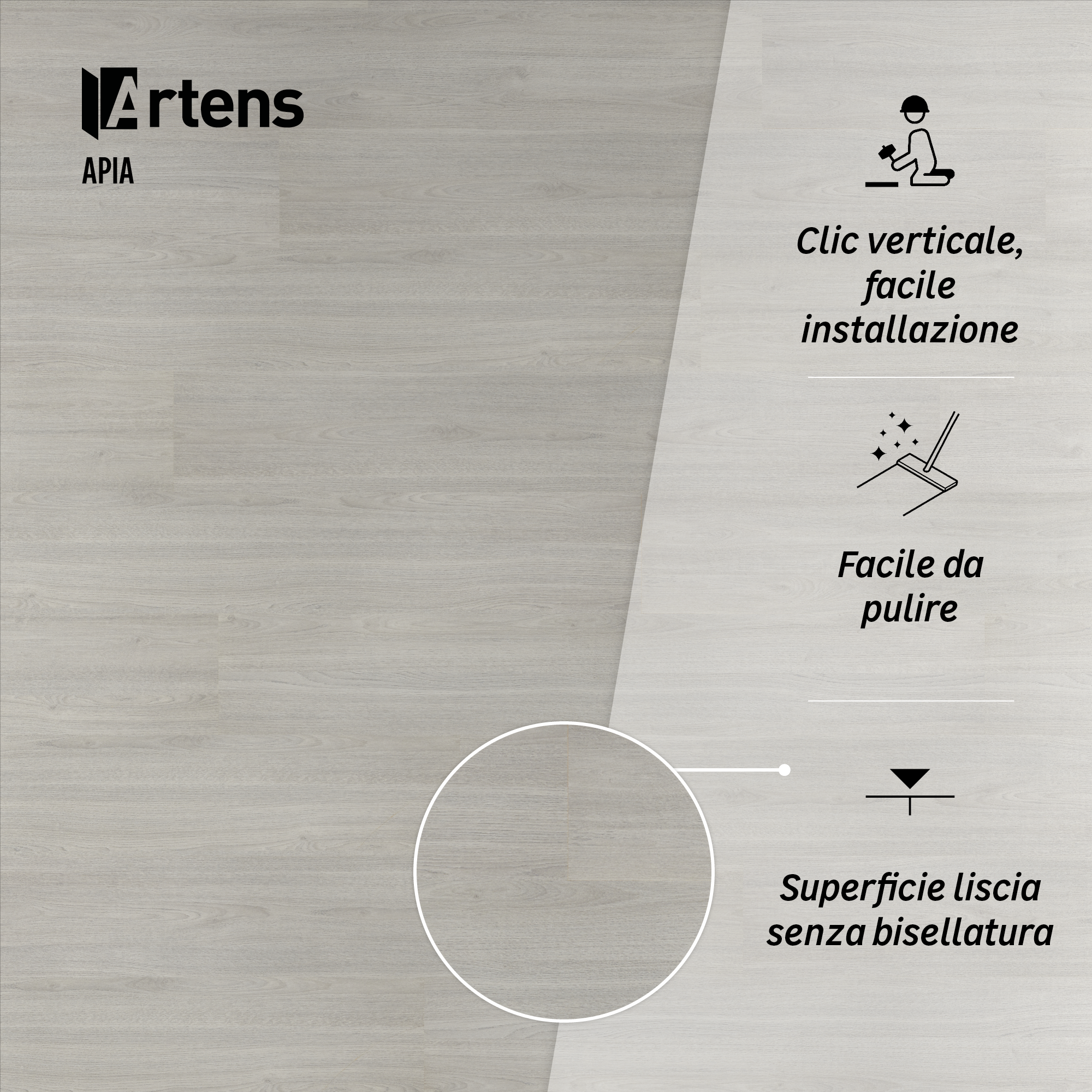 Pavimento laminato grigio, AC3 classe 31, sp. 7 mm, ARTENS Apia, 2.4936 m² - 10