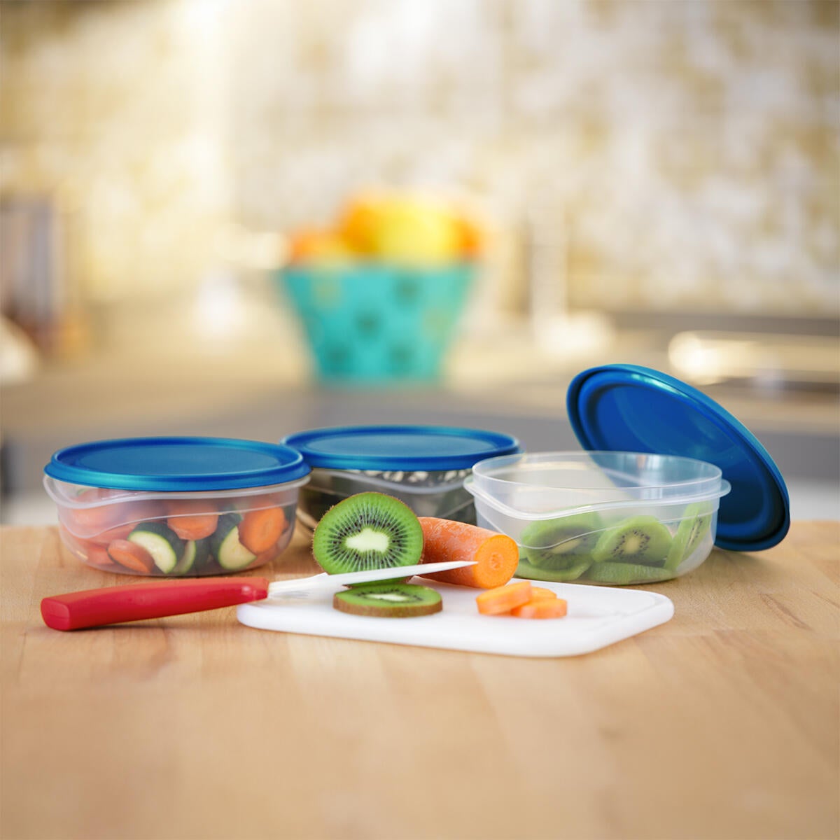 Contenitore per alimenti con coperchio 0.6 Lt Triplo PAVONI L 14 x H 10 cm, 3 pezzi, colore assortiti - 4
