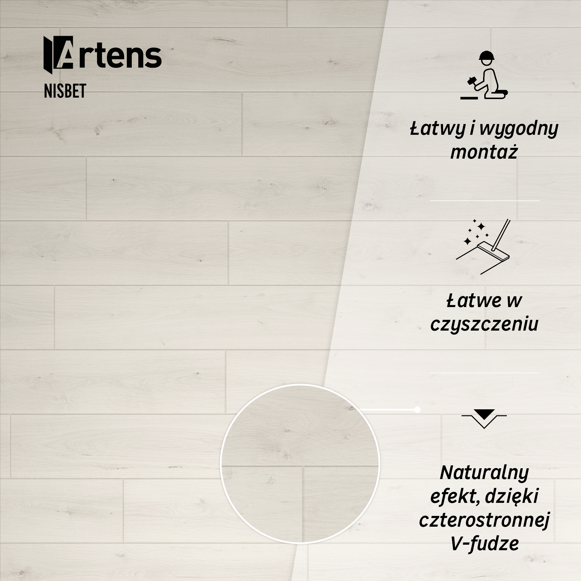 Panele podłogowe laminowane wodoodporne AC5 8 mm Artens Nisbet - 10