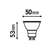 Pack de 6 bombillas LED GU10 forma dicroica 510 lúmenes 4.9W color de la luz blanco cálido 2700K CRI 80-89 luz natural y fiel clase energética E - 3