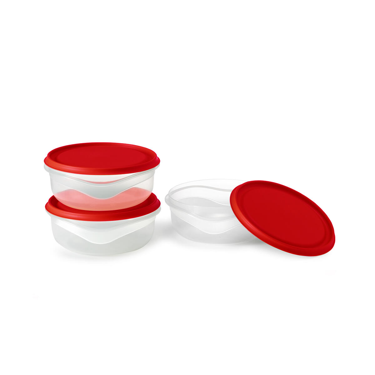 Contenitore per alimenti con coperchio 0.6 Lt Triplo PAVONI L 14 x H 10 cm, 3 pezzi, colore assortiti - 6