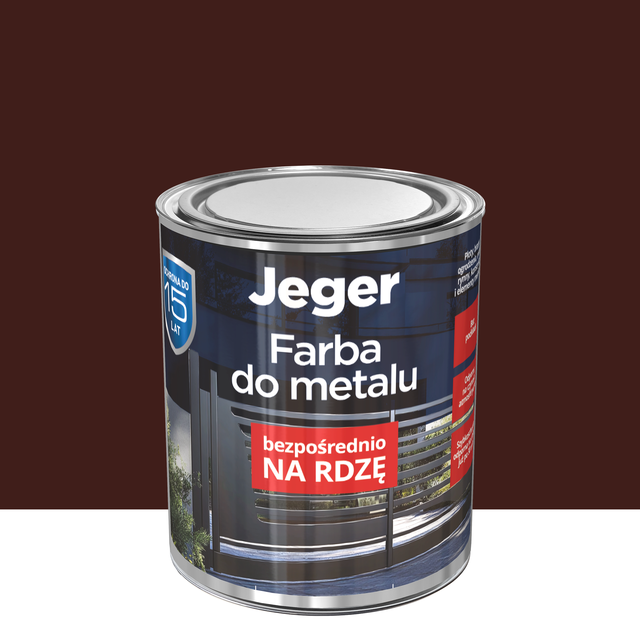 Farba do metalu na rdzę 0.7 l brązowa matowa Jeger