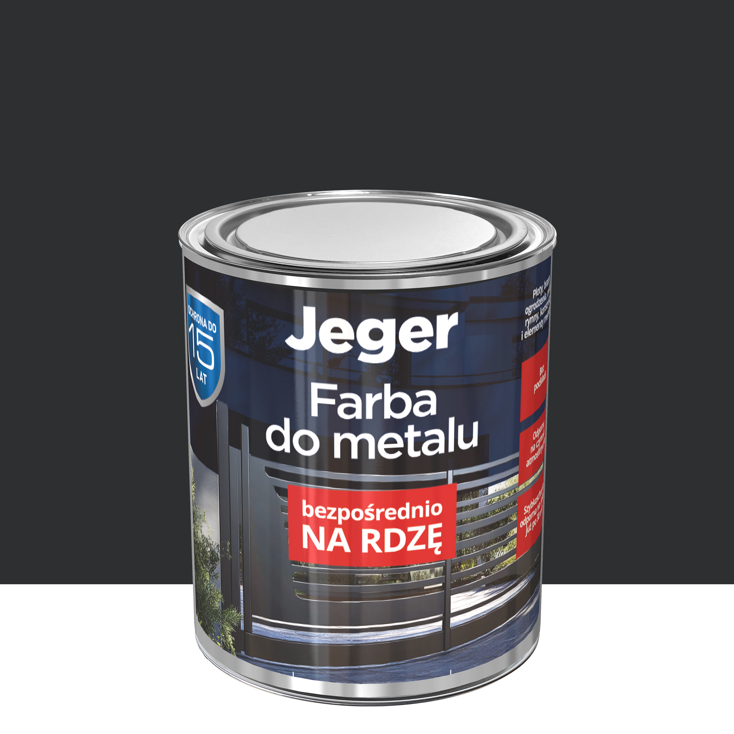 Farba do metalu na rdzę 0.7 l antracyt półmat Jeger