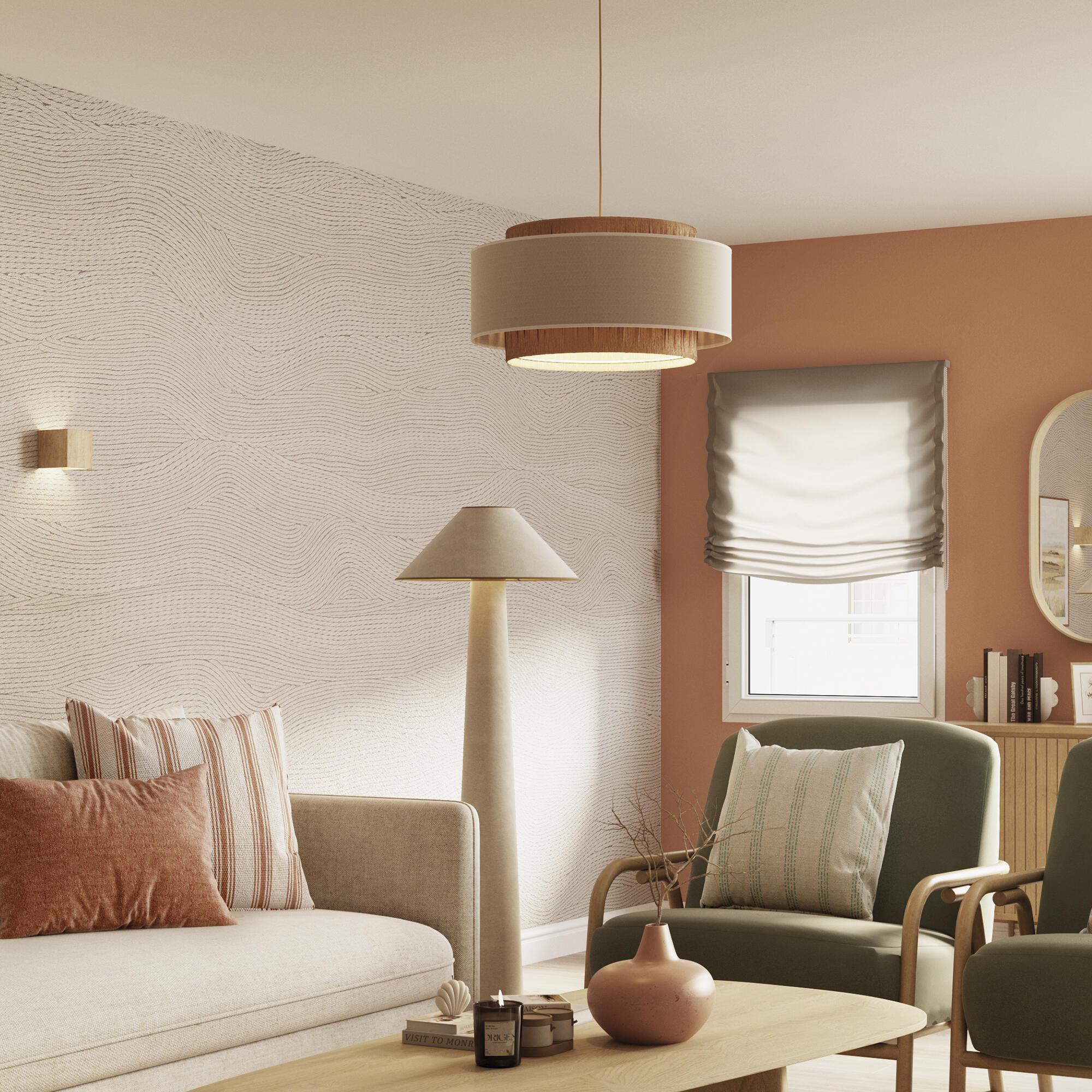 Papel pintado vinilo aplicación cola en pared Trampantojo Cuerda beige  MARBURG 53cmx10m lavable - 9
