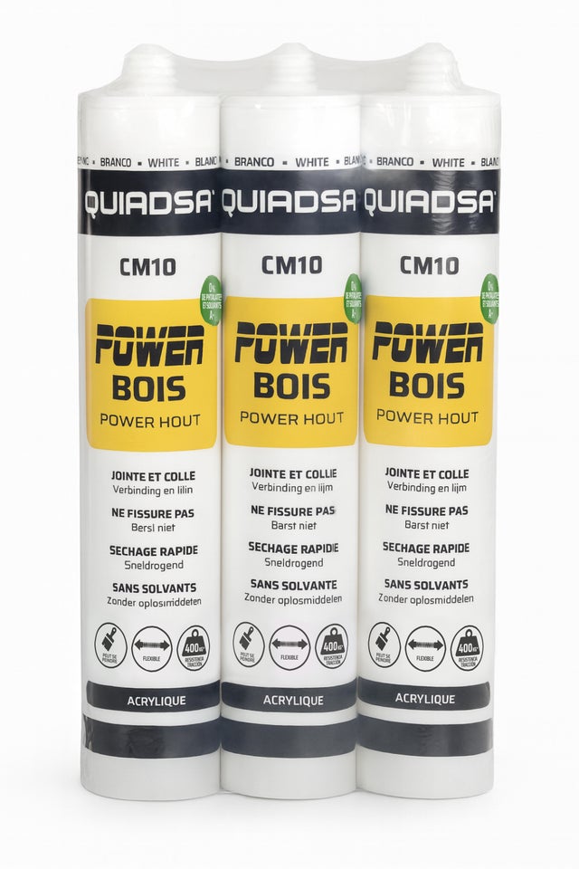 Colle et joint pour bois blanc 300 ml - QUIADSA CM-10 POWER (lot de 3)