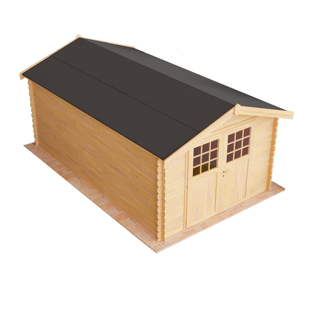 caseta de madera arezzo de 315x236x527 cm y 1489 m2 con 25 mm espesor y doble puerta abatible toscana garden