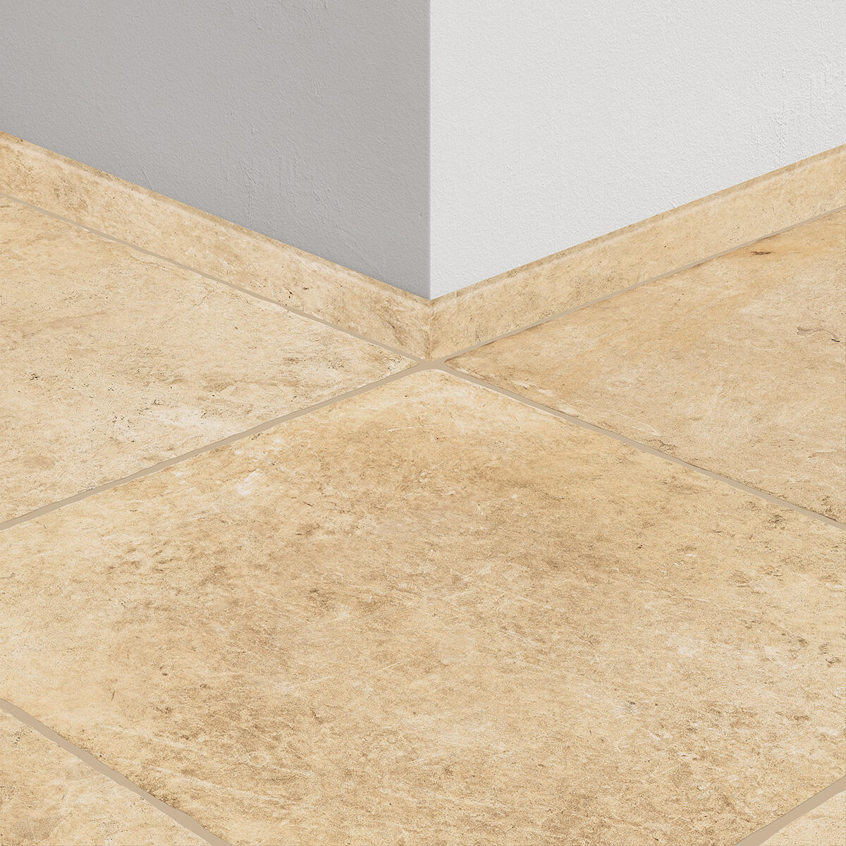 Lot de 3 plinthes effet pierre beige foncé Monastere l.8cm x L.30 cm - 2