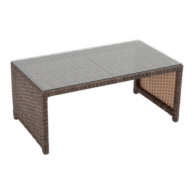 Tavolino da esterno Manila in alluminio con piano in vetro per 4 persone 115x59cm