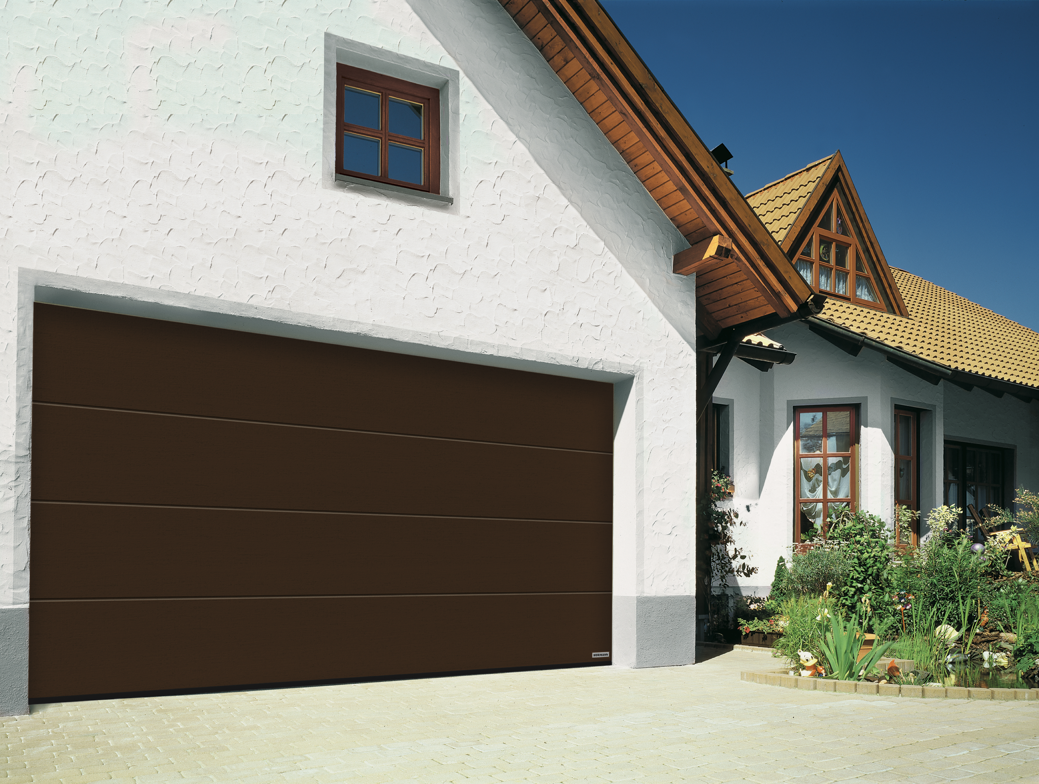 Brama garażowa ECOMATIC 5000X2125 mm segmentowa z napędem brązowa struktura drewna 8028 HORMANN - 2