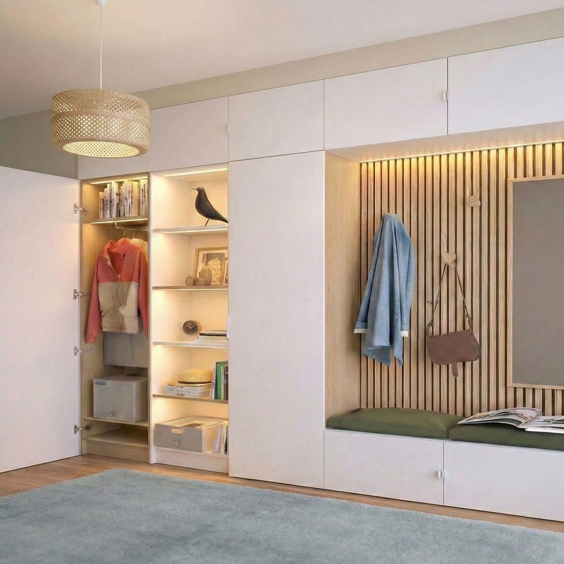 Módulo 204,8x60x38 cm branco Spaceo Evo'M - 7