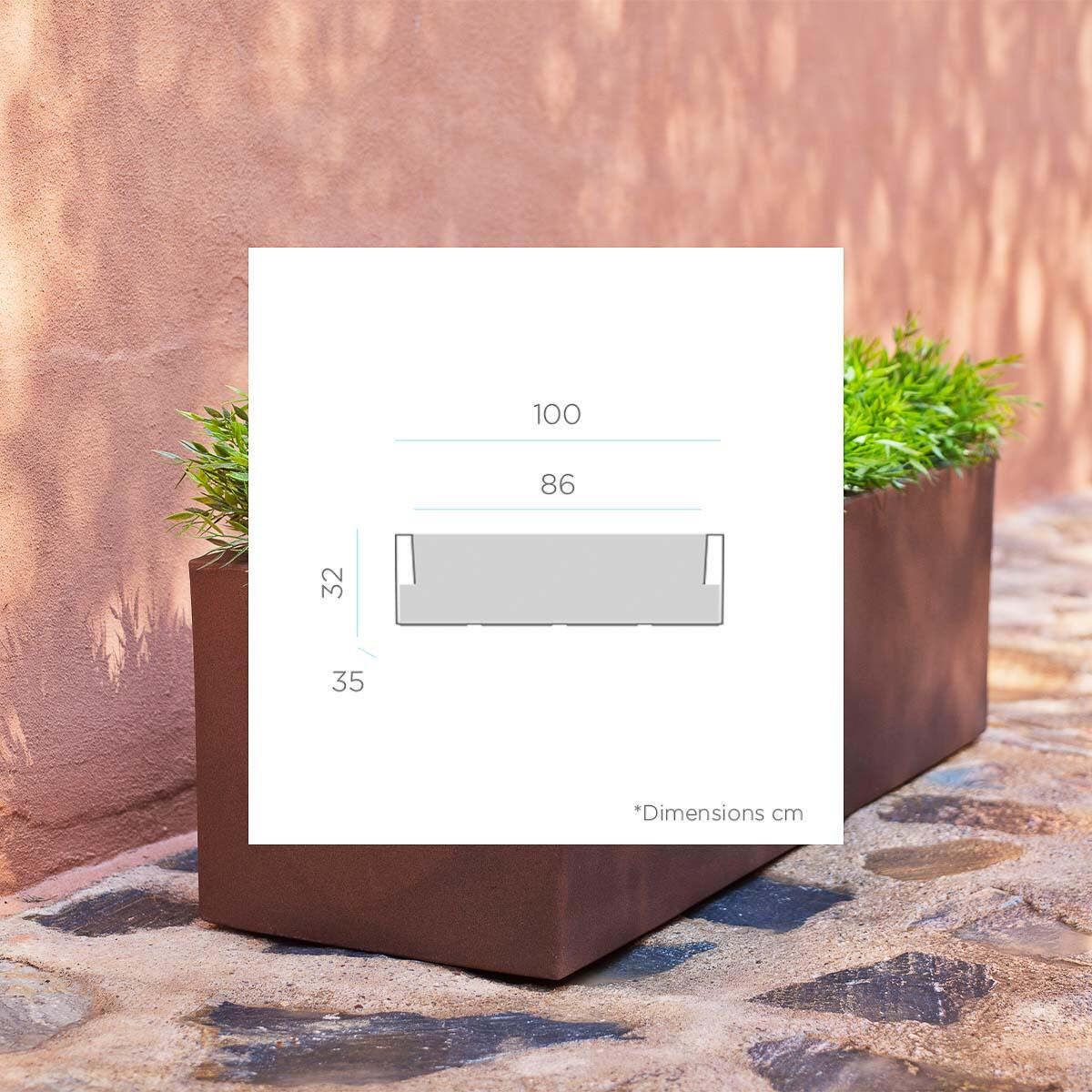 Floreira de polietileno JARA 60X20CM BRONZE - 6