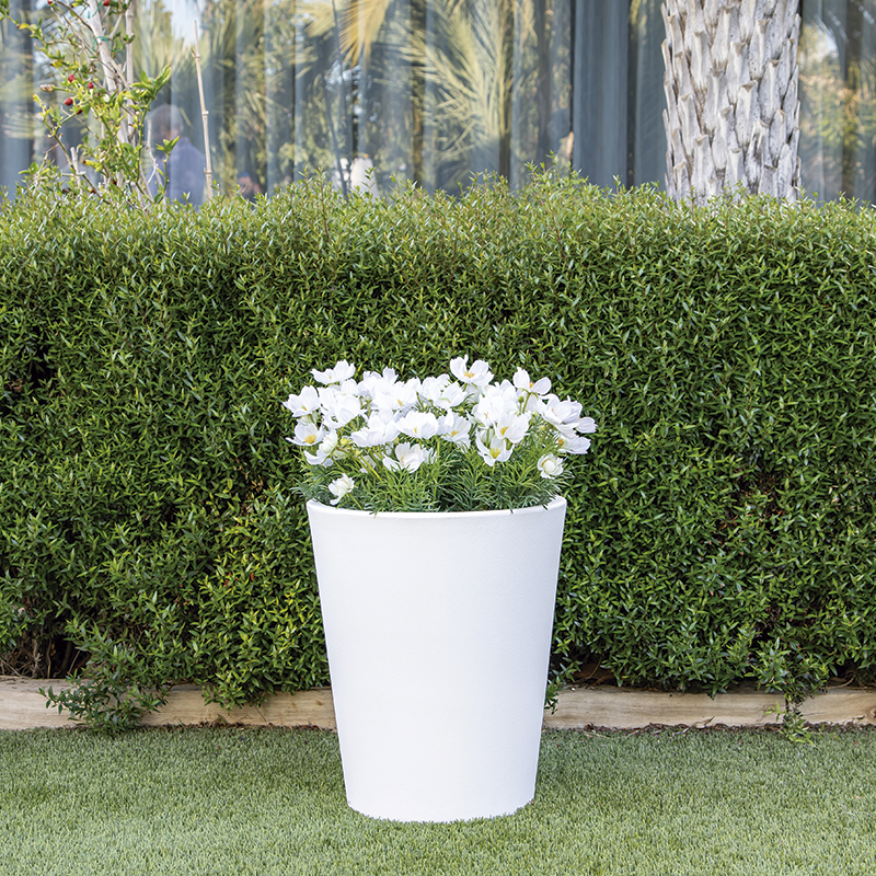 Maceta redonda de polietileno NEWGARDEN Gerbera ø 45 cm y 54 cm altura blanco - 3