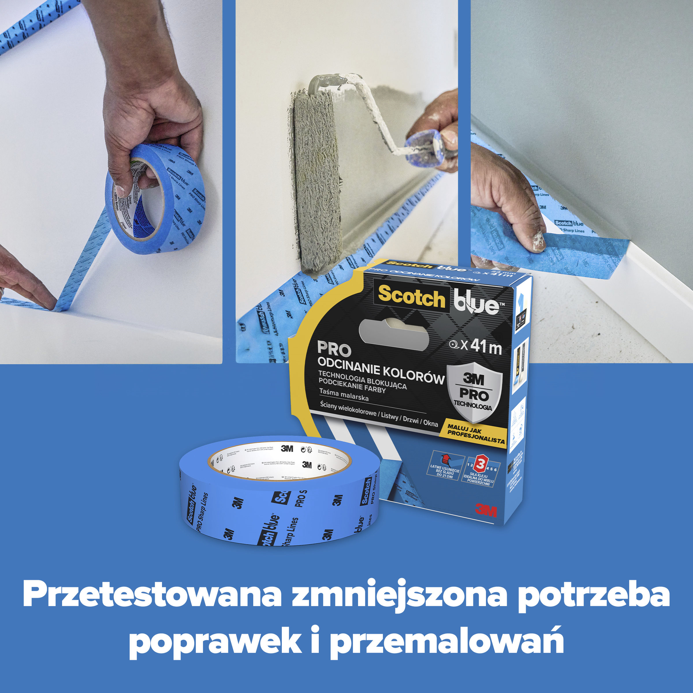 Taśma malarska do odcinania kolorów 24 mm x 41 m ScotchBlue - 7