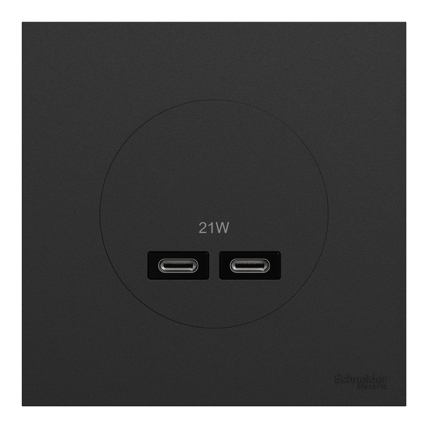 Prise chargeur double usb C+C complet Odace, SCHNEIDER ELECTRIC, noir