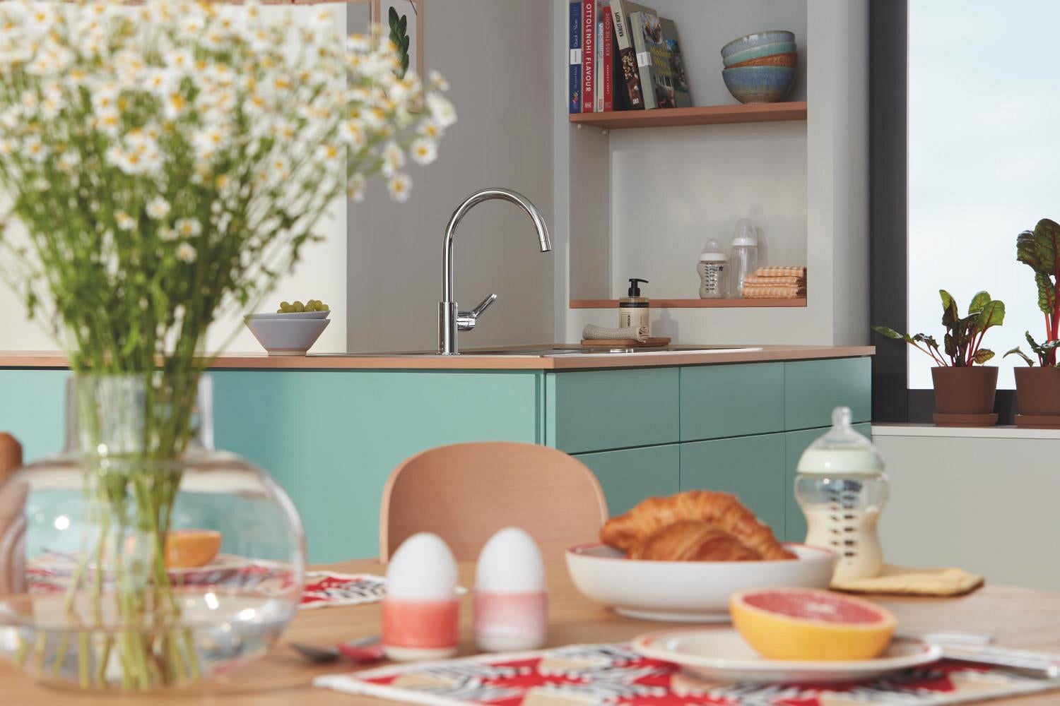 Torneira de bancada cinza cromado Grohe Start Clova - 6