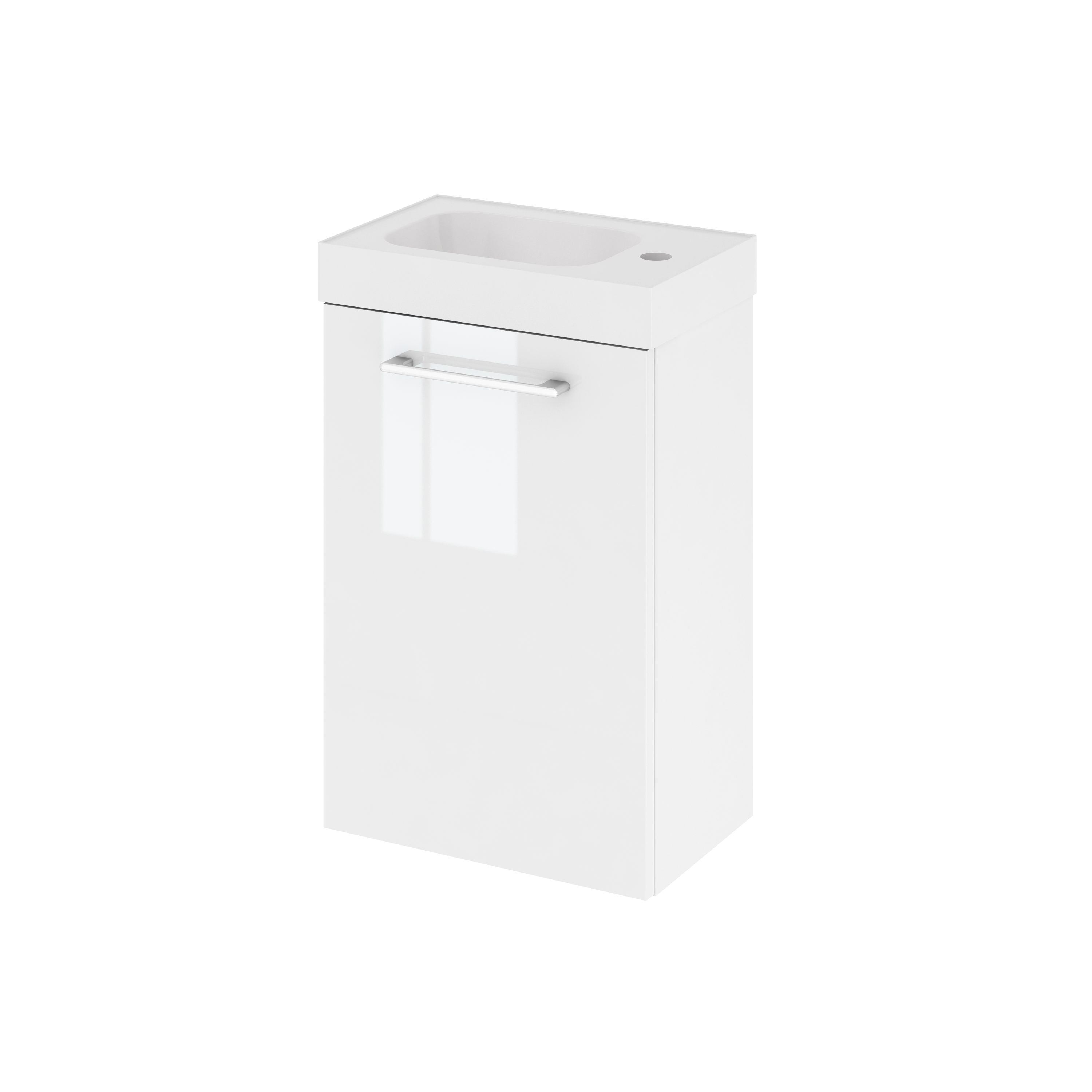 Meuble lave-mains 1p l.40 x H.57.7 x P.24 cm blanc brill Remix - 7