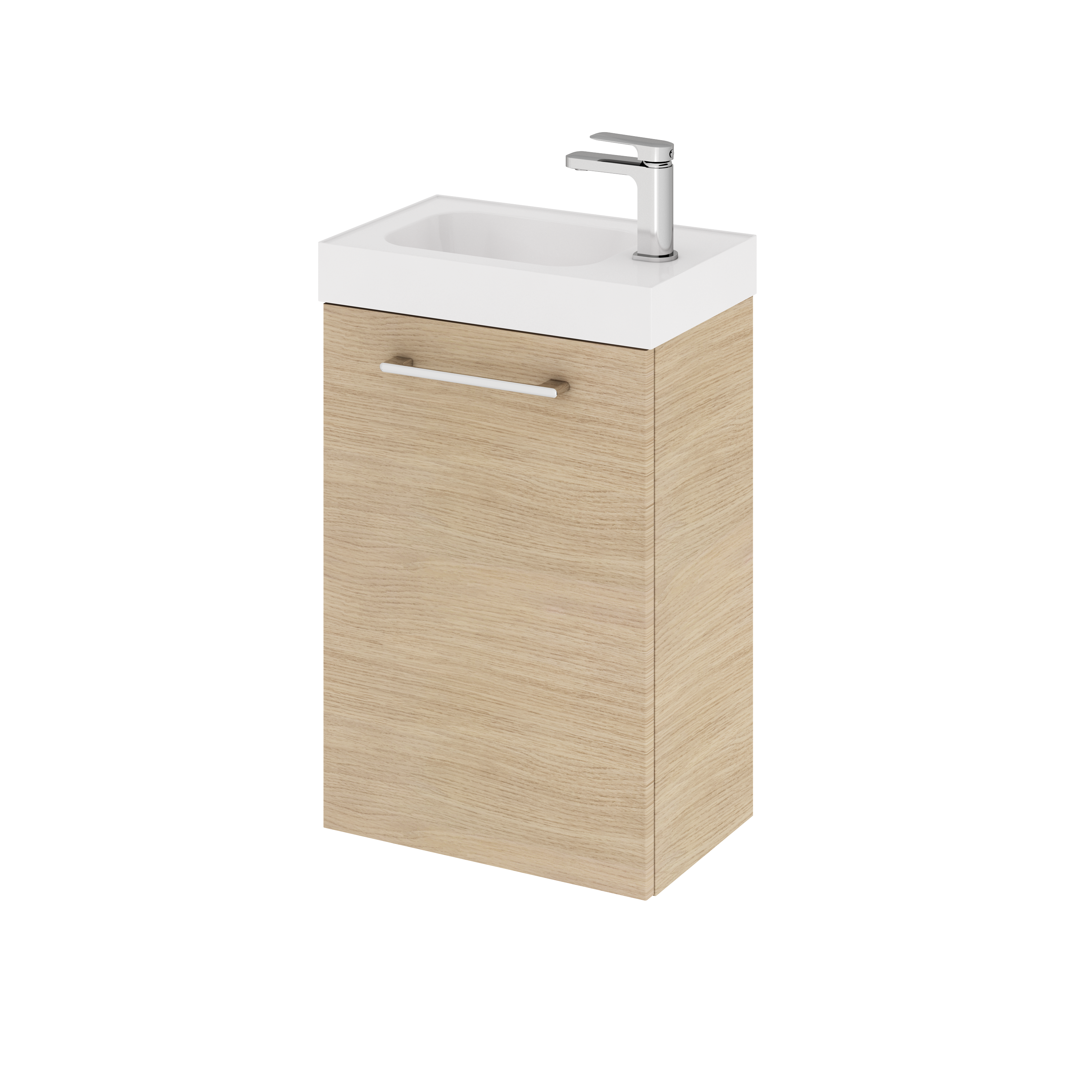 Meuble lave-mains, 1p L.40cm x H.58cm x P.24cm effet chêne naturel Remix - 8