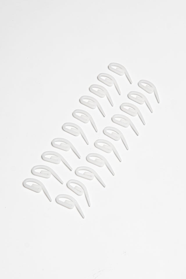 20 crochets en plastique blanc Extens, L.14 cm