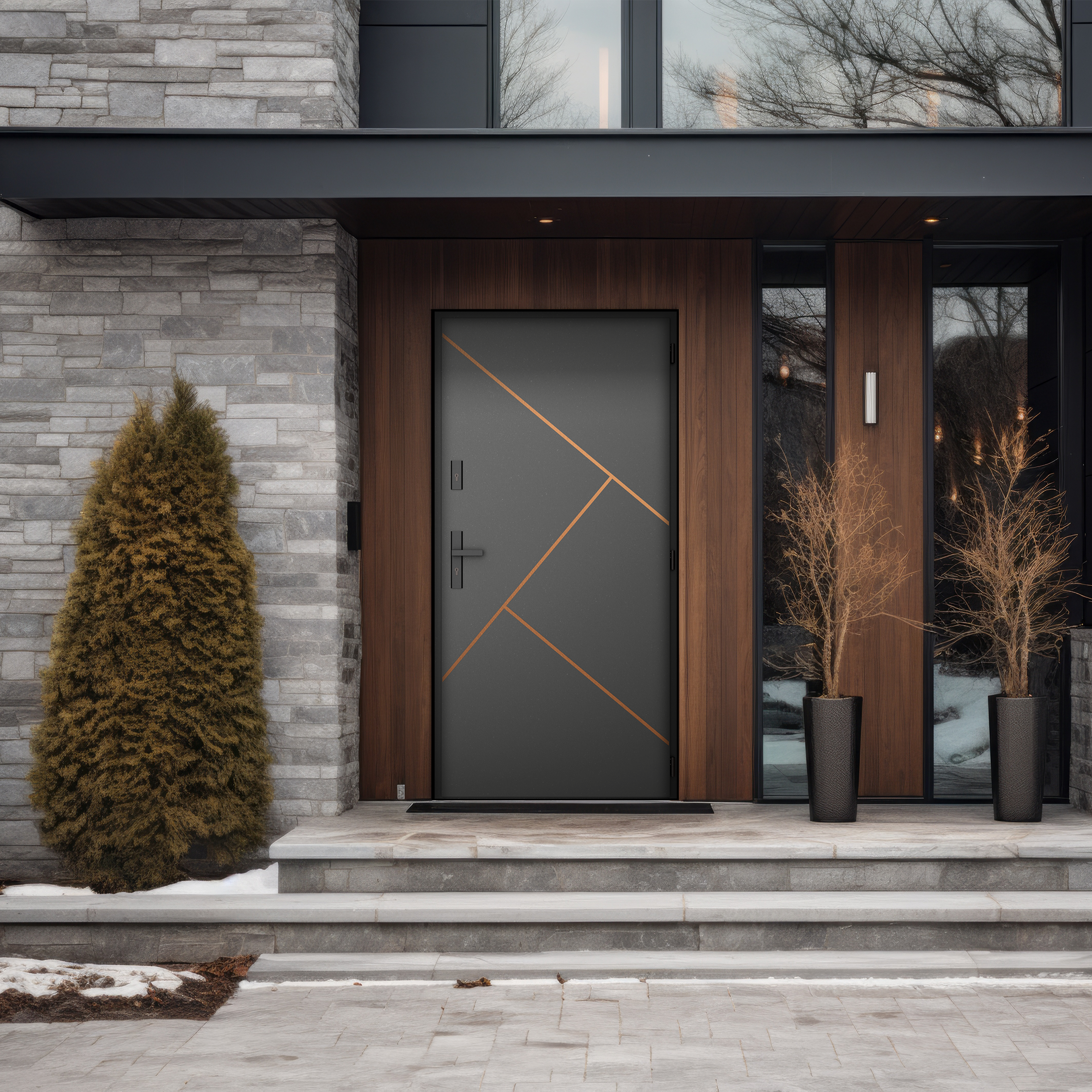 Drzwi zewnętrzne wejściowe 90 prawe Setria modern graphite WIŚNIOWSKI - 2