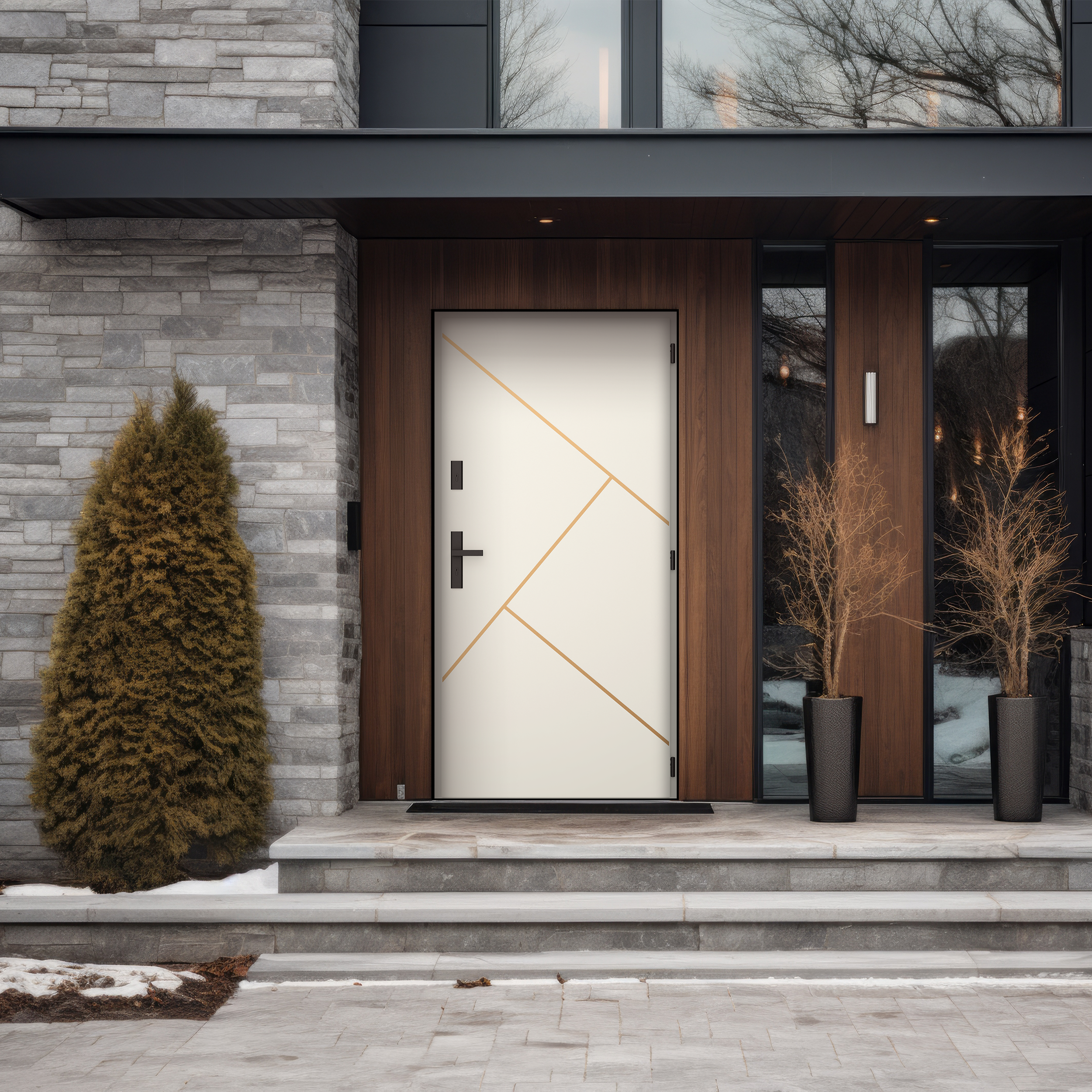 Drzwi zewnętrzne wejściowe 90 prawe Setria Modern White WIŚNIOWSKI - 2