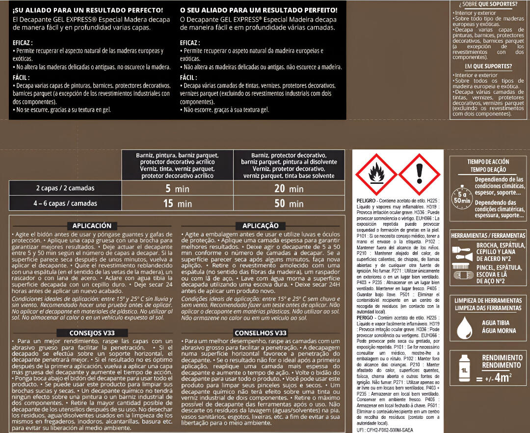 Decapante especial madeira v33 500ml - 3