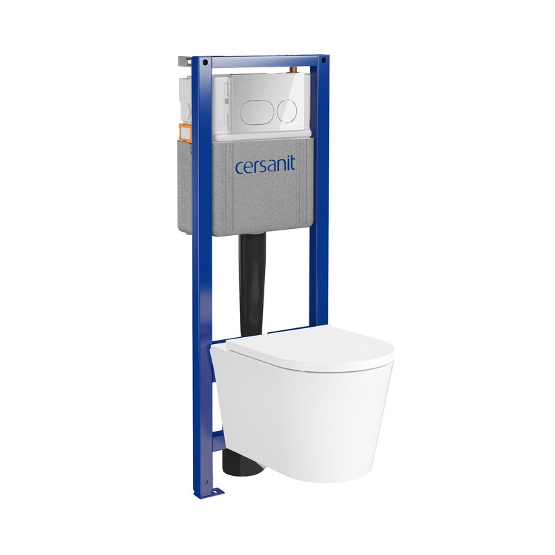 Zestaw podtynkowy WC Xeno miska WC wirowa deska WC przycisk Auro biały Cersanit