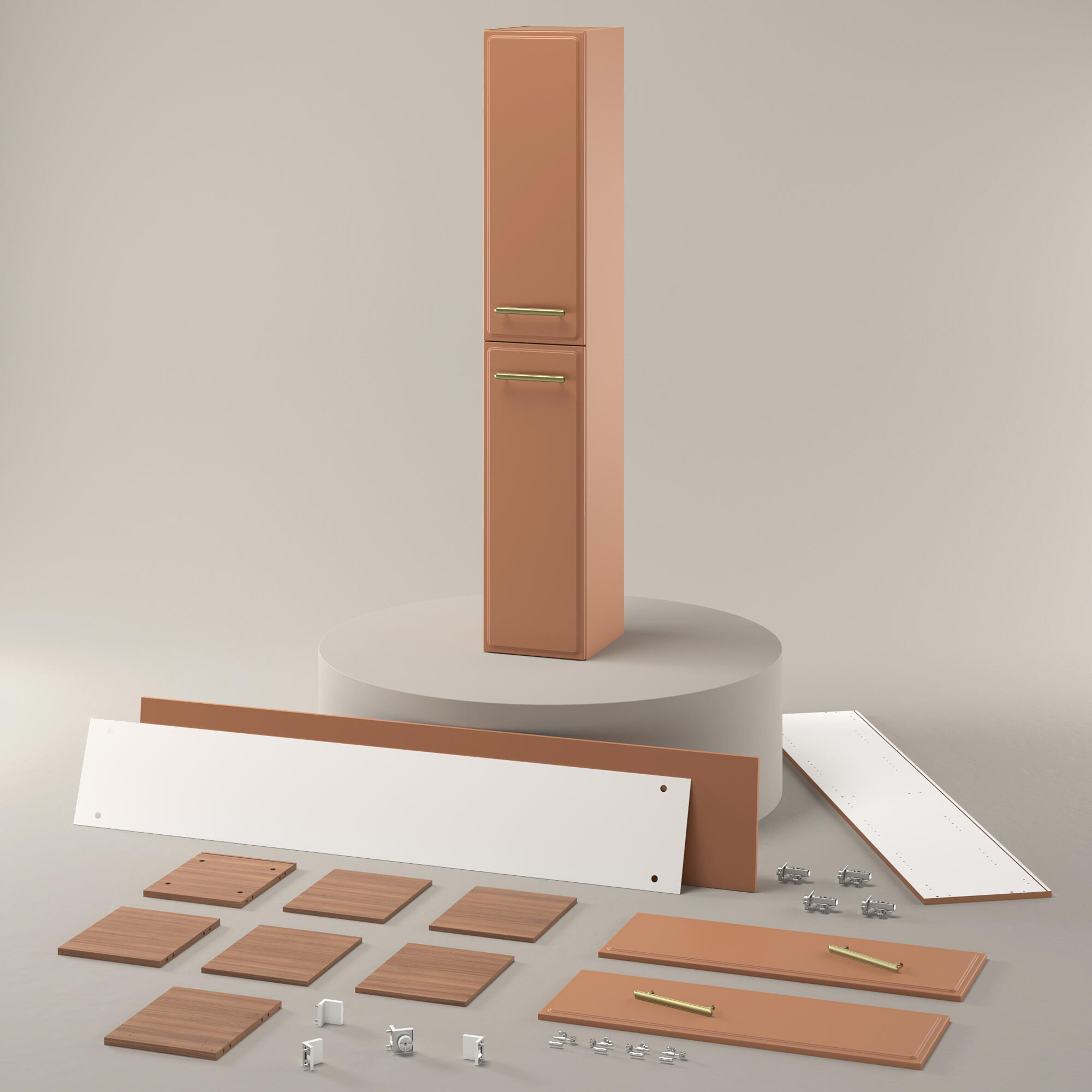 Colonne 2p l.30 x H.173 x P.35 cm terracotta Pearl - 4