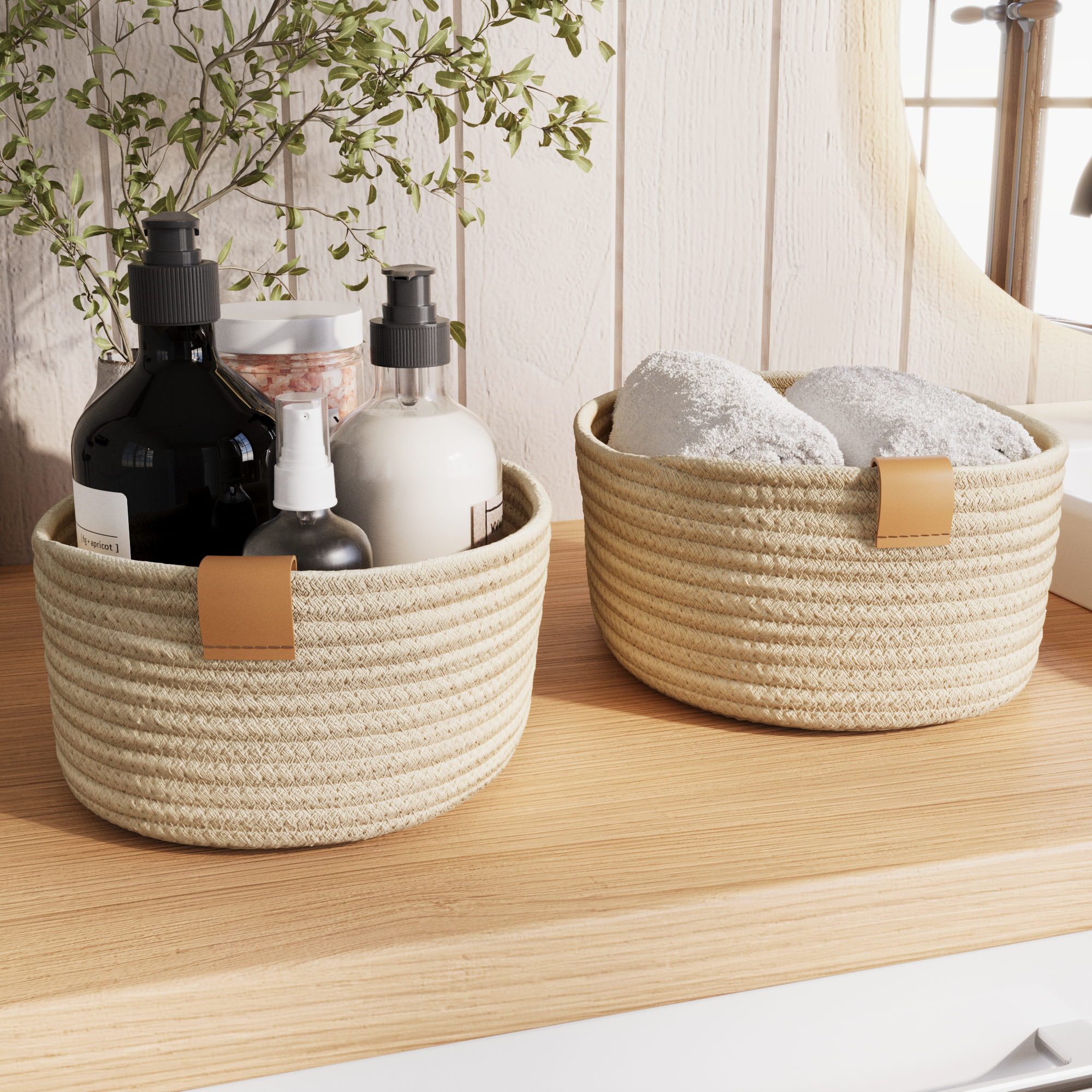 Set de 2 cestas Magda Sensea cream - 2