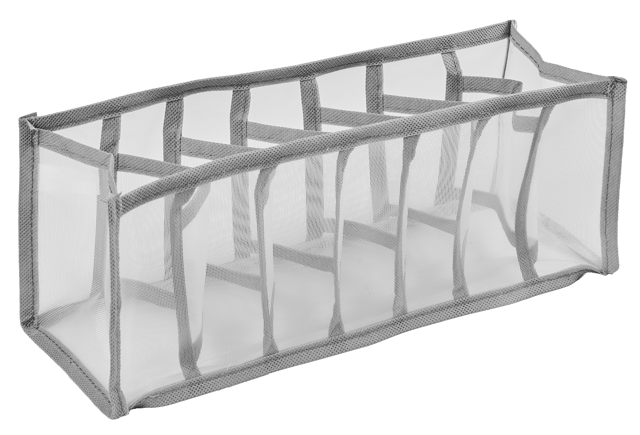 Organizer tekstylny na bieliznę 7 przegródek 12 x 32 x 12 cm