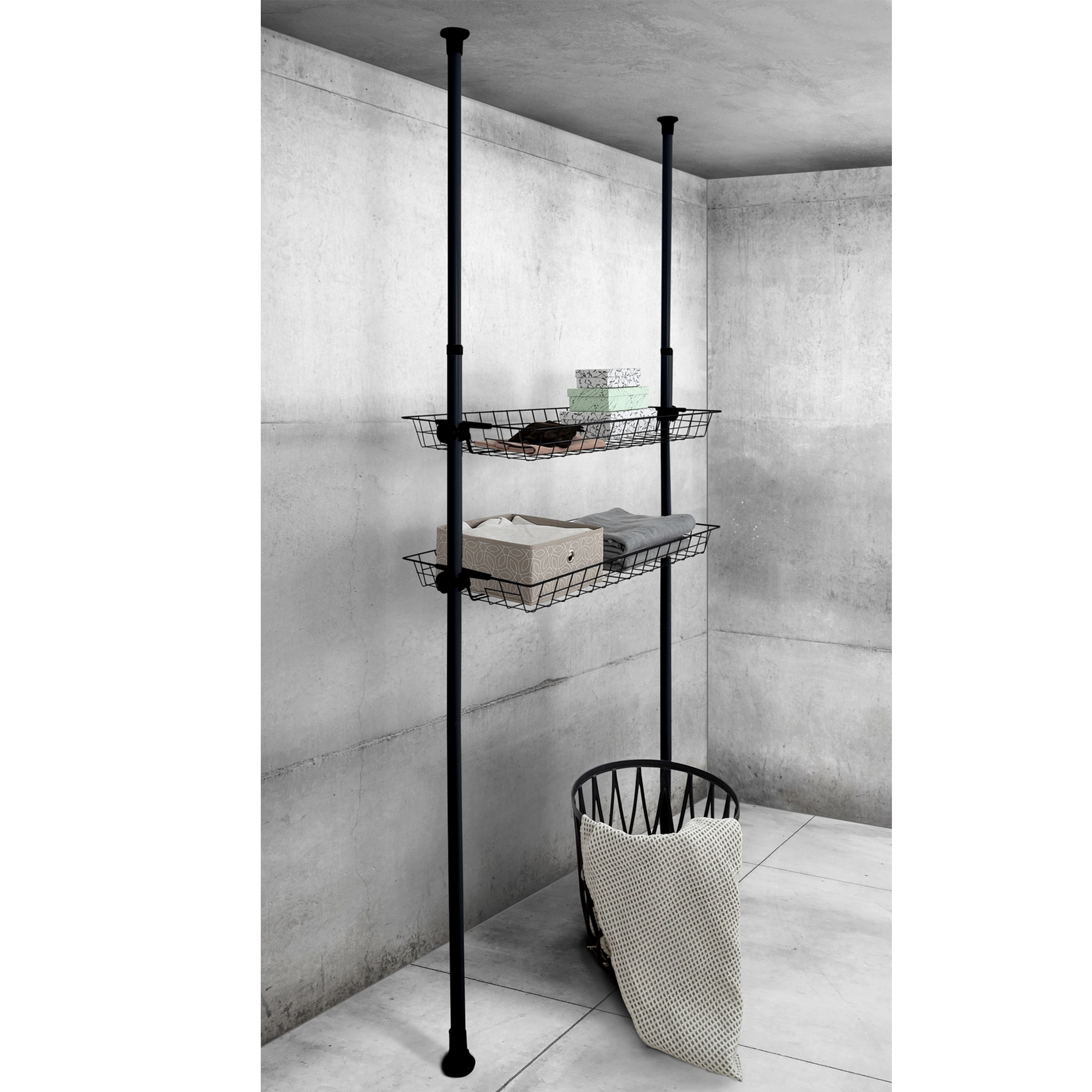 Kosz druciany Herkules czarny 83 x 38 x 8 cm 2 szt. - 2