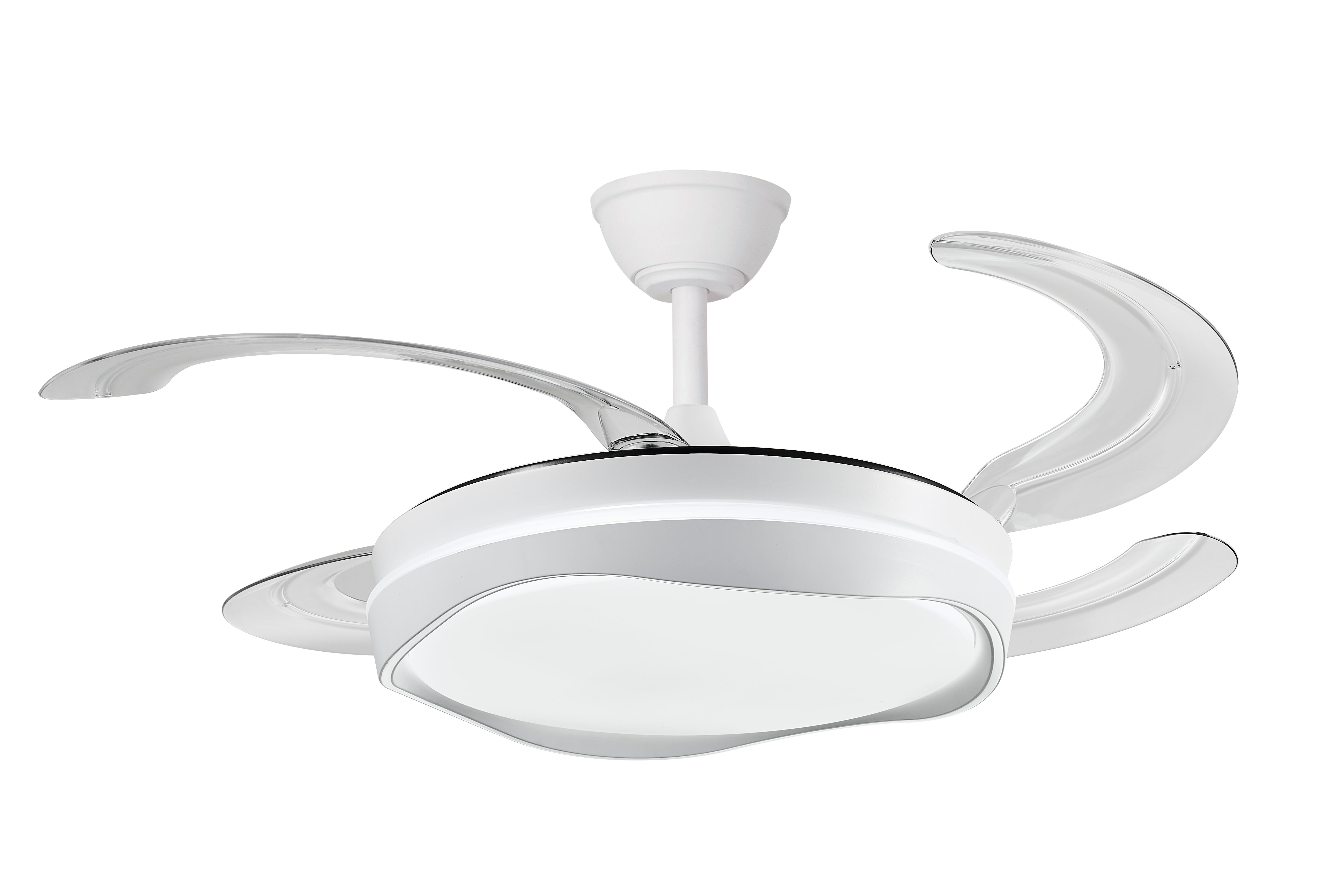 Ventilador de techo con luz silencioso DC 30W con mando ø120 cm Atlas CRISTAL RECORD blanco luz CCT 4 aspas retráctiles tipo lámpara| 7 velocidades| recomendado de 20 a 40m² - 3