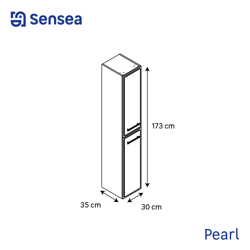 Colonne 2p l.30 x H.173 x P.35 cm beige lin Pearl - 3