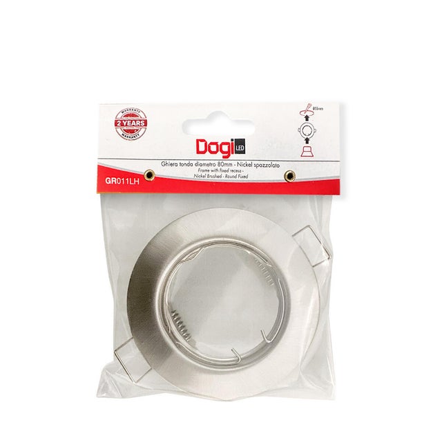 Portafaretto da incasso in alluminio GR011LH GU10 argento tondo IP20