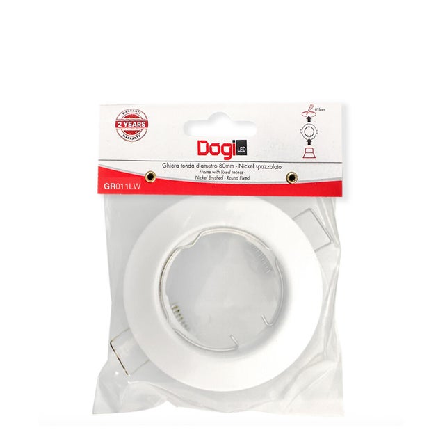 Portafaretto da incasso in alluminio GR011LW GU10 bianco tondo IP20