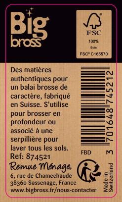 Frottoir étroit en bois BIG BROSS 29cm - 2